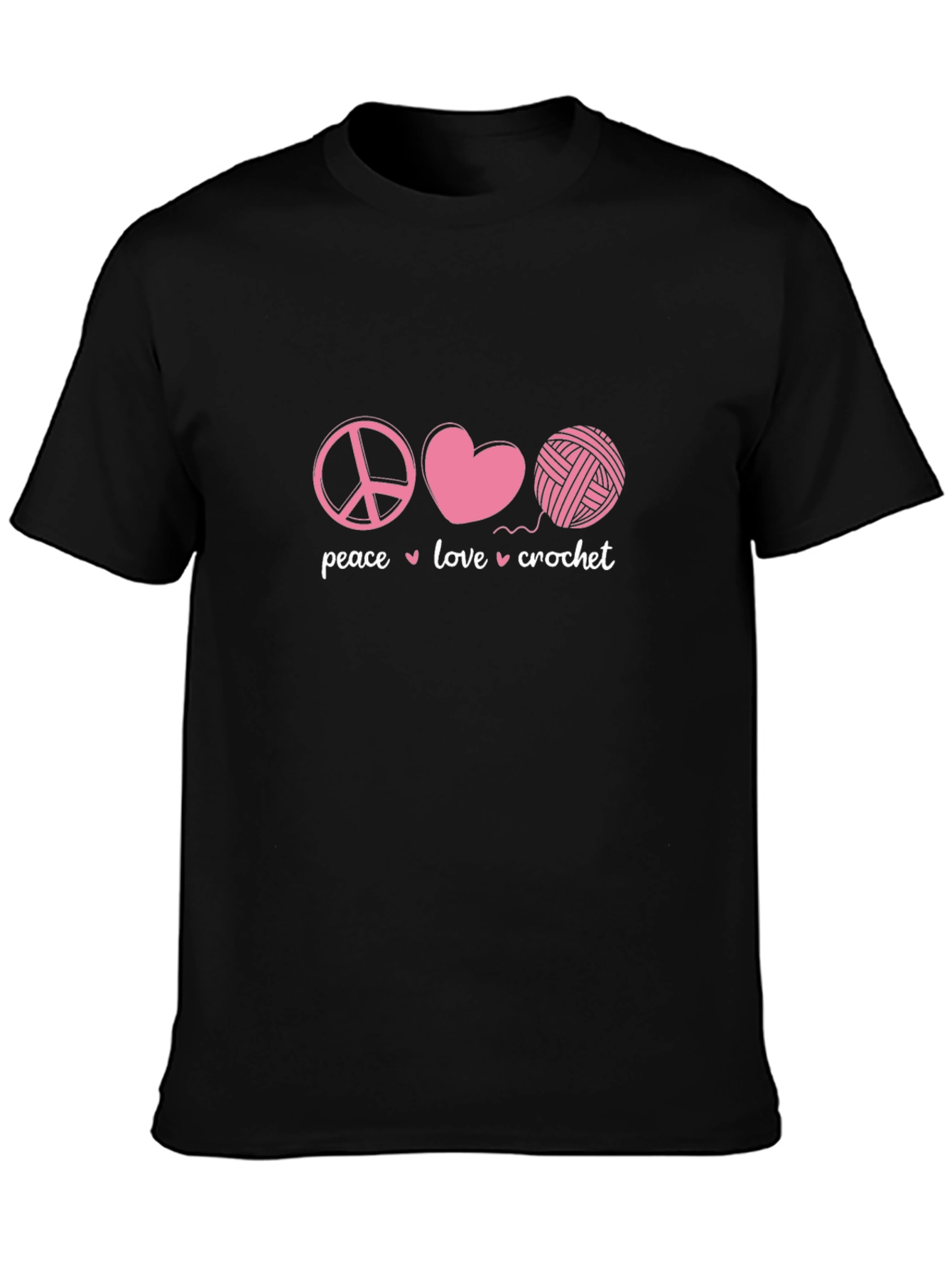 Peace Love Crochet Graphic T-Shirt
