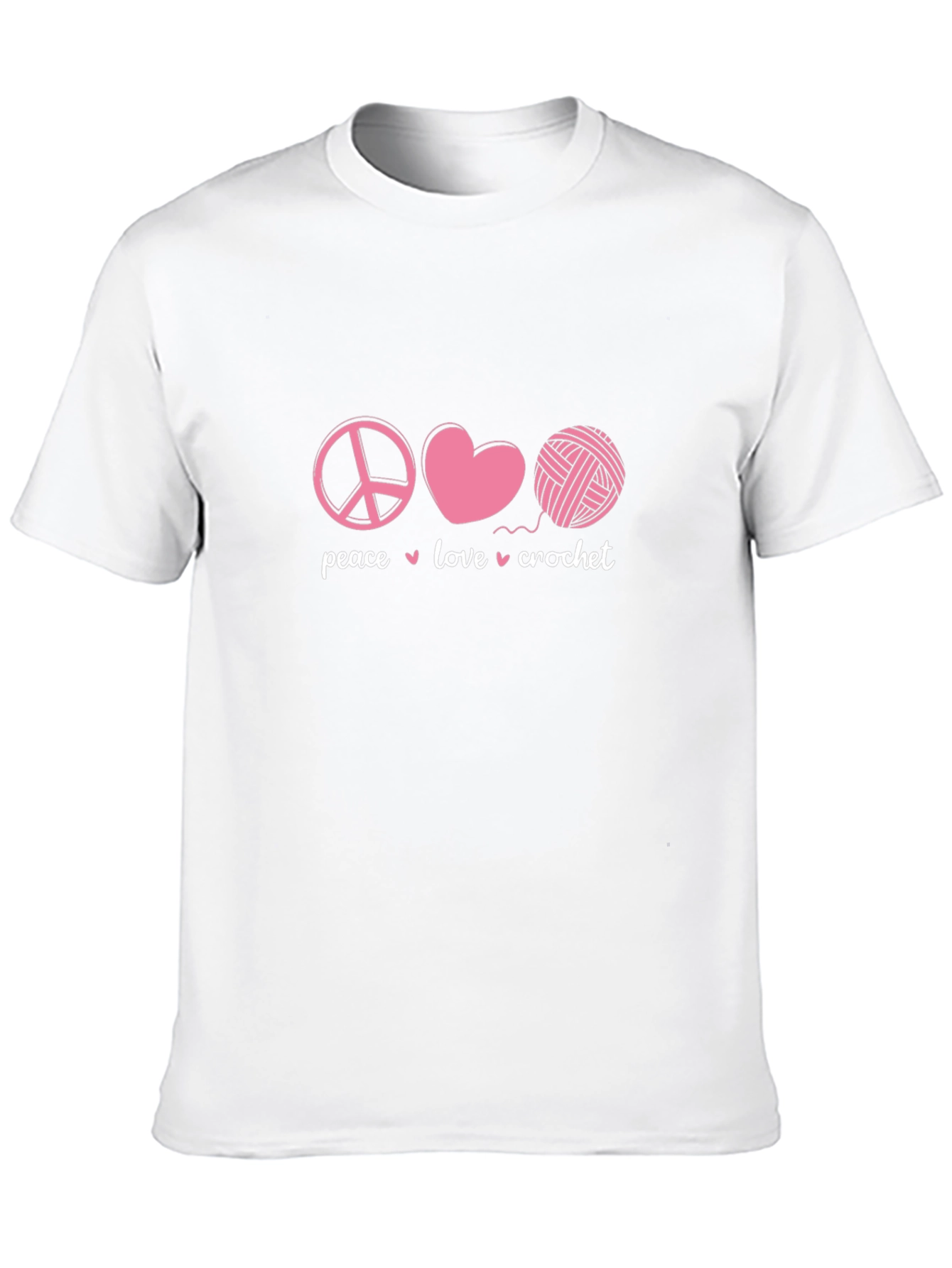 Peace Love Crochet Graphic T-Shirt