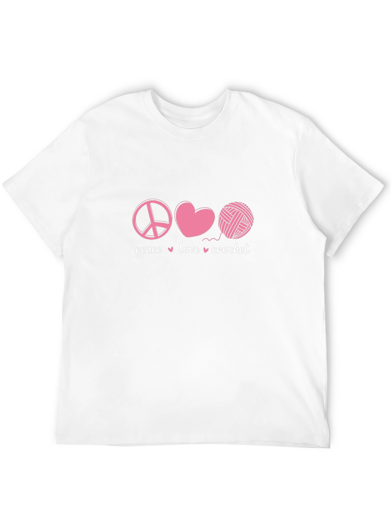 Peace Love Crochet Graphic T-Shirt