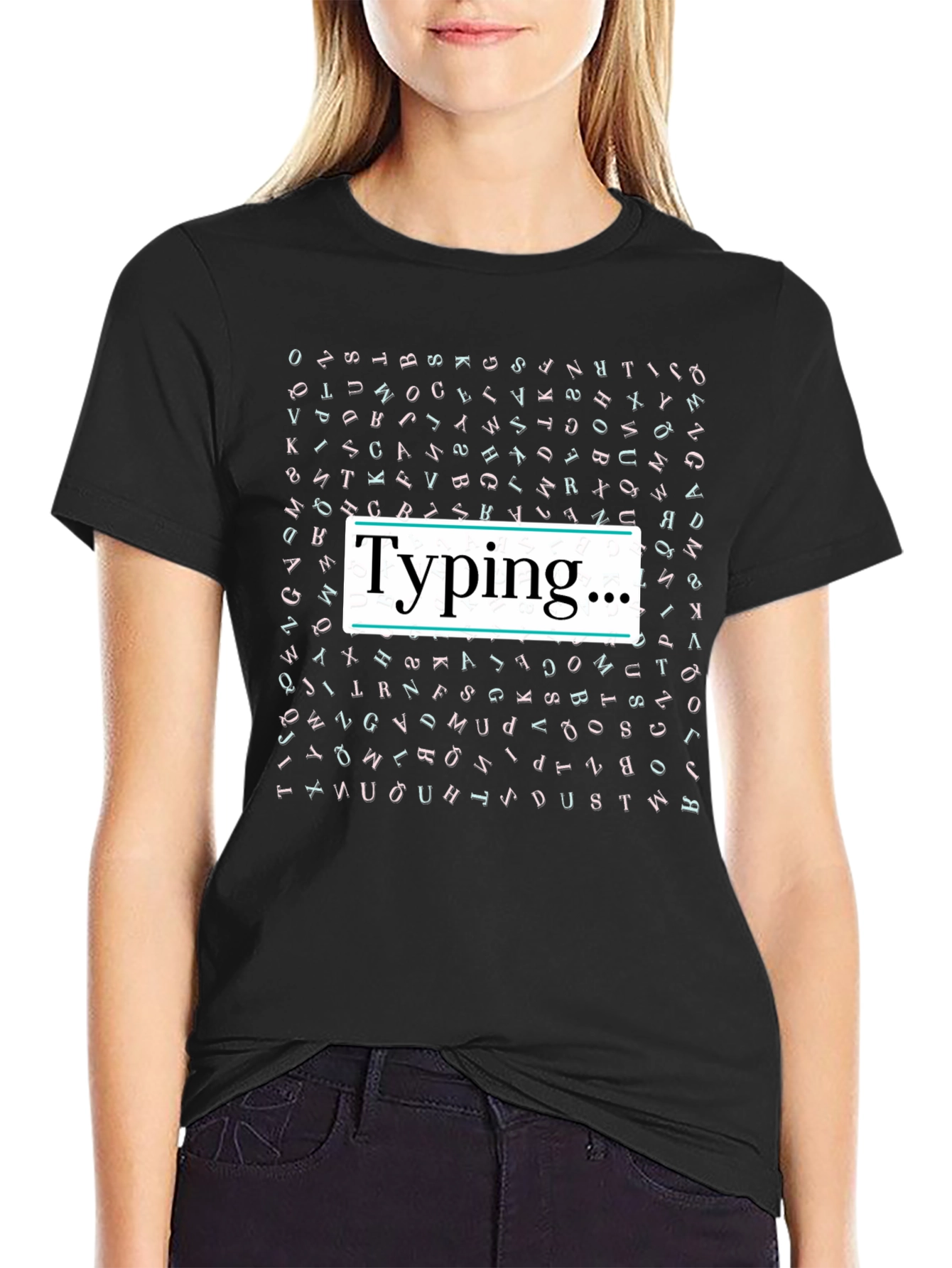 Typing... Black Graphic T-Shirt