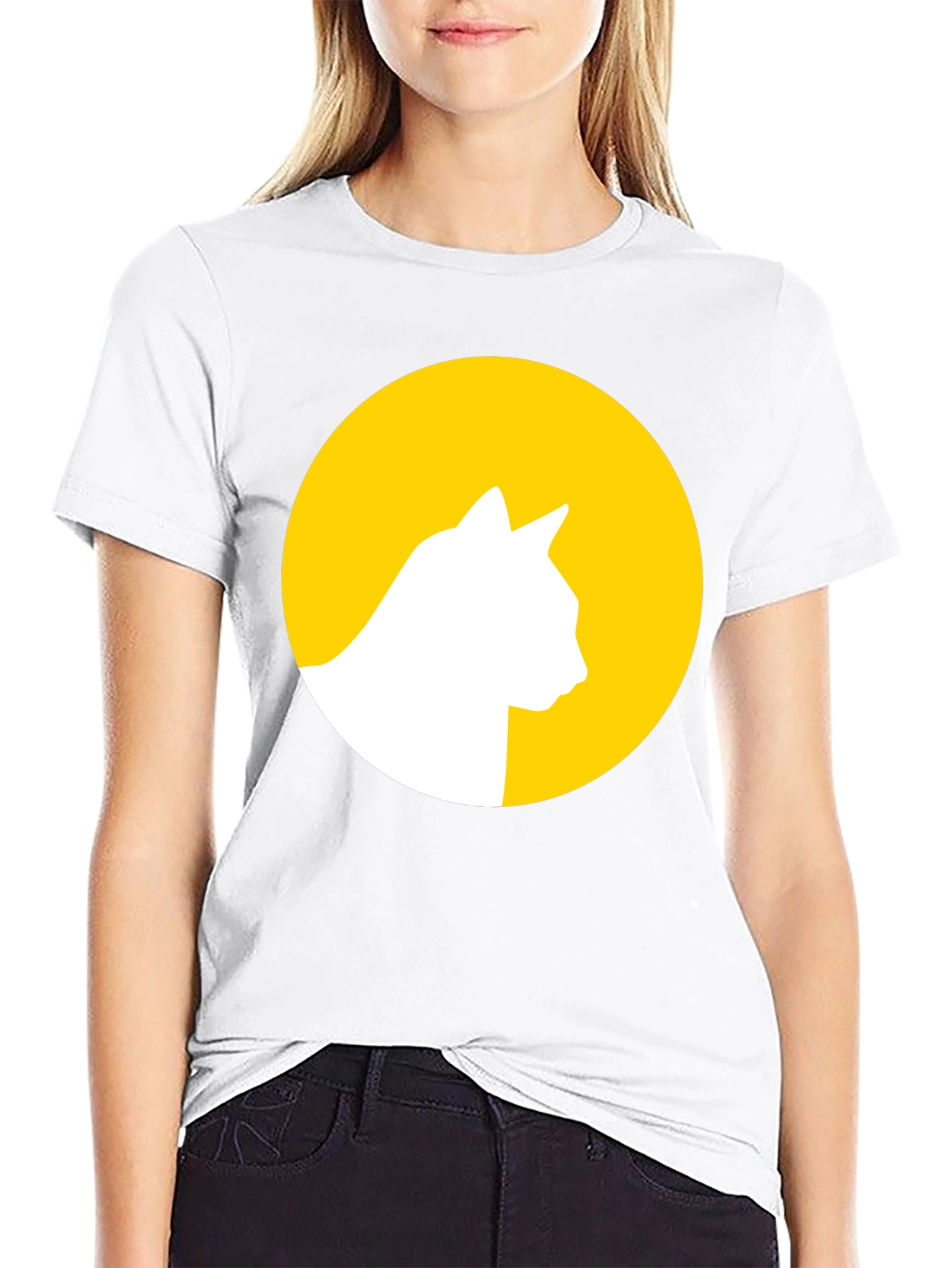 Cat Silhouette Moon Graphic Tee