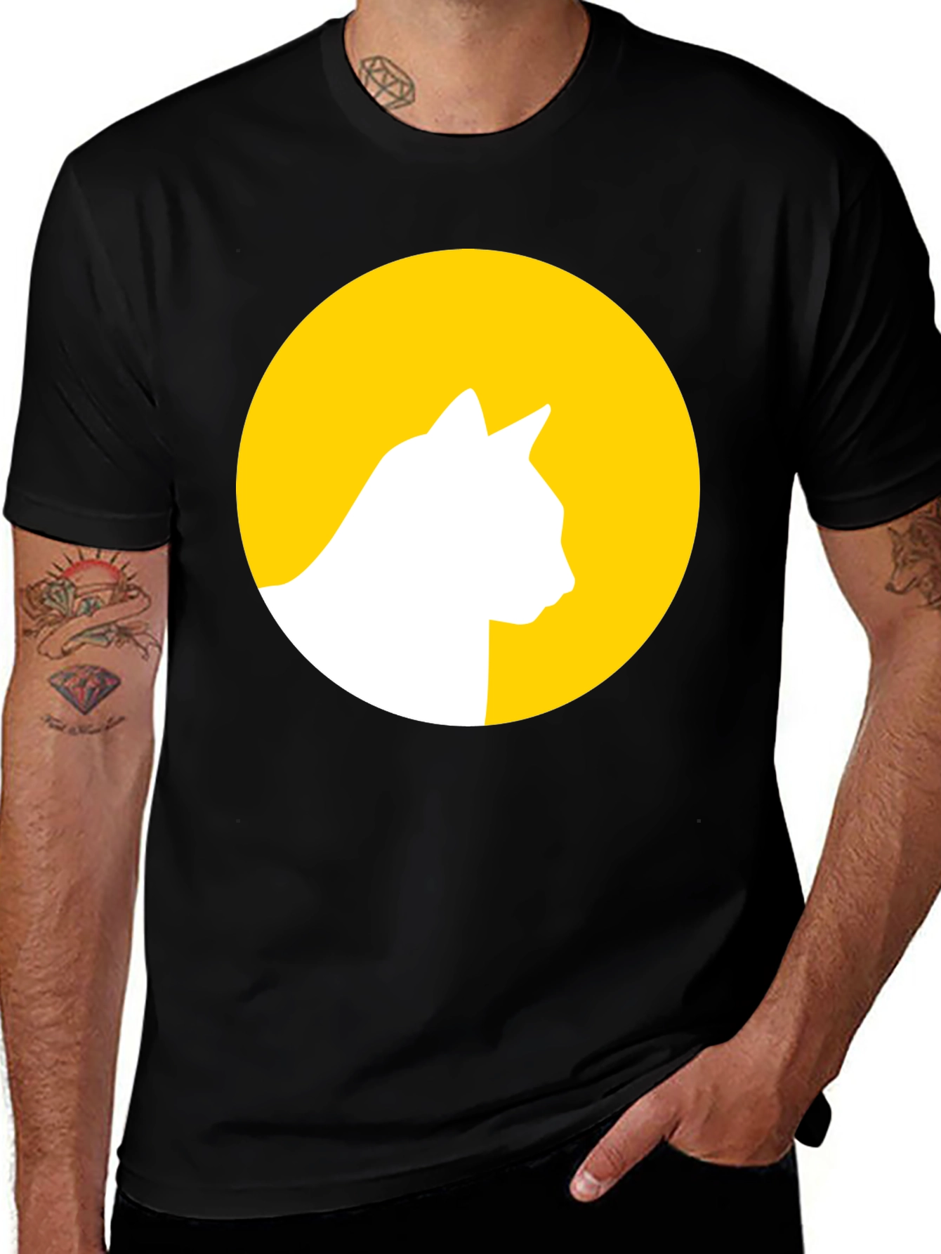 Cat Silhouette Moon Graphic Tee