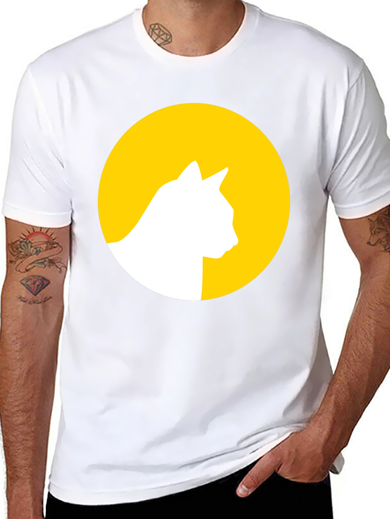 Cat Silhouette Moon Graphic Tee