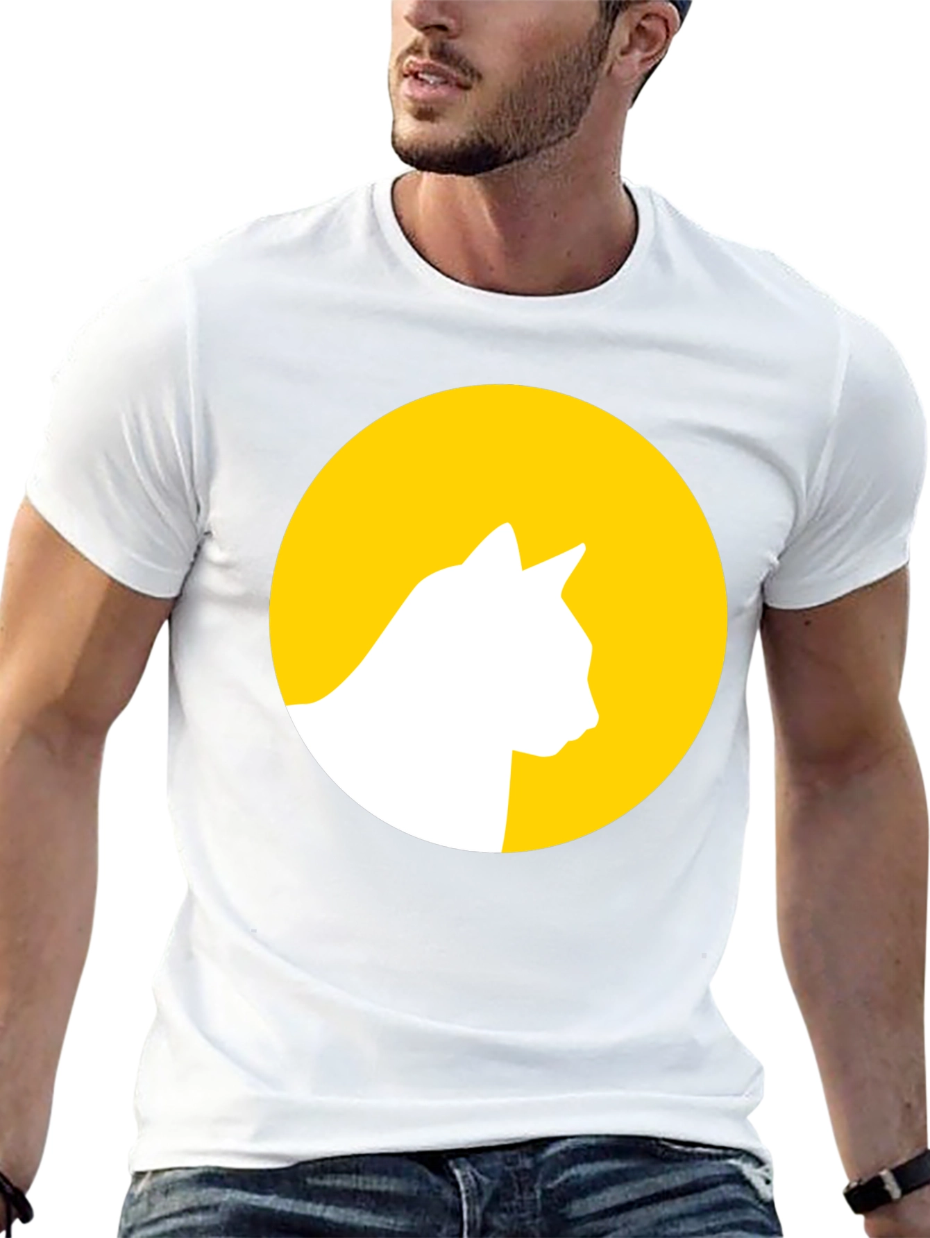 Cat Silhouette Moon Graphic Tee