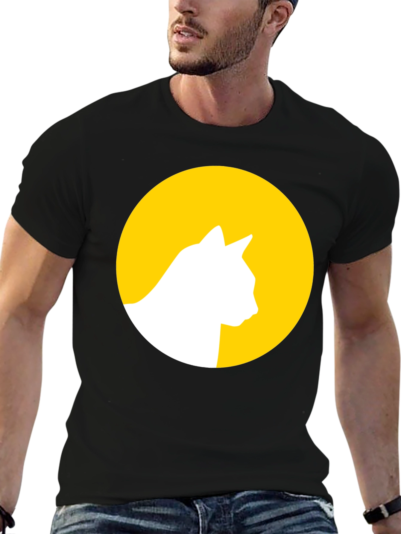Cat Silhouette Moon Graphic Tee