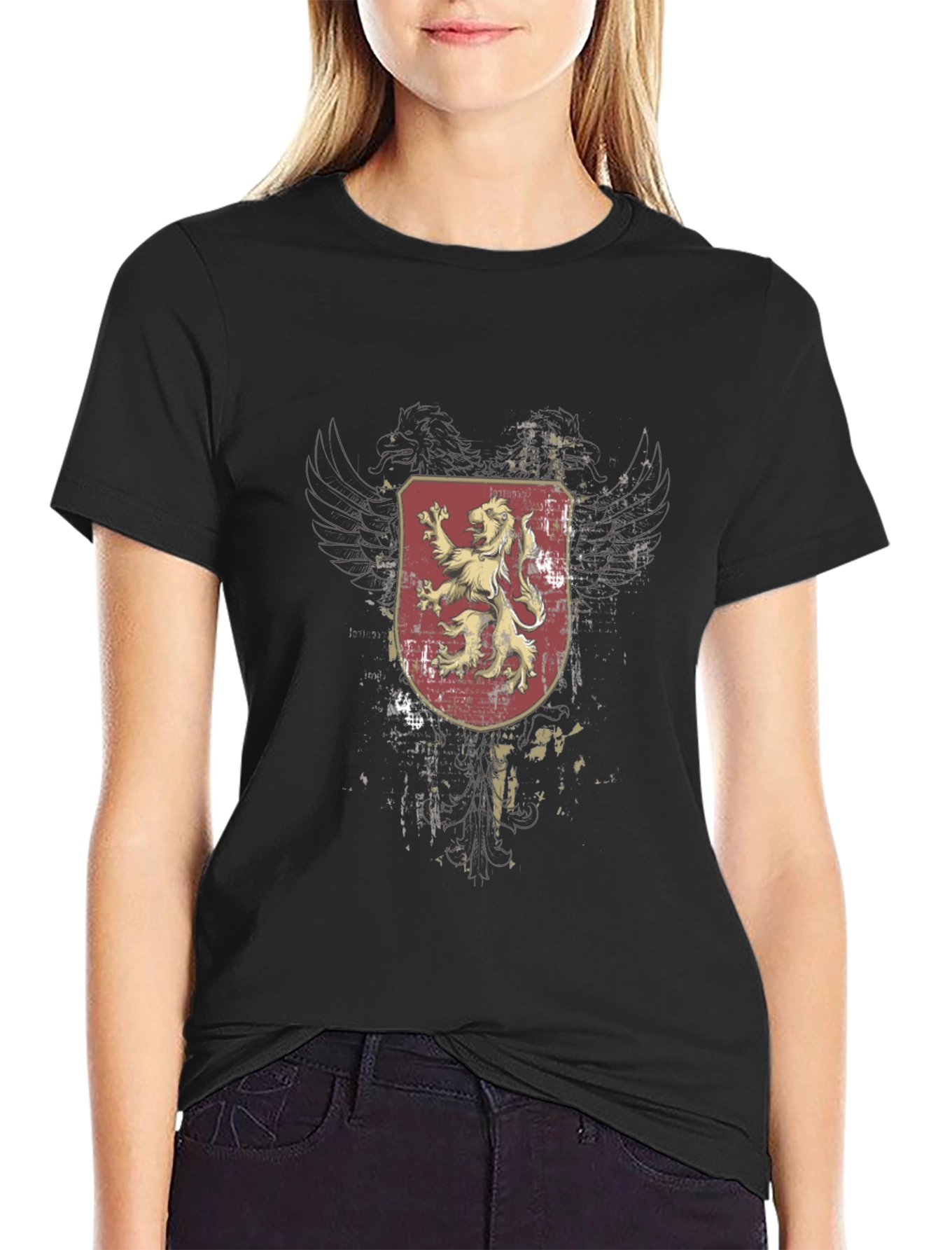 Lion Crest Graphic Black T-Shirt