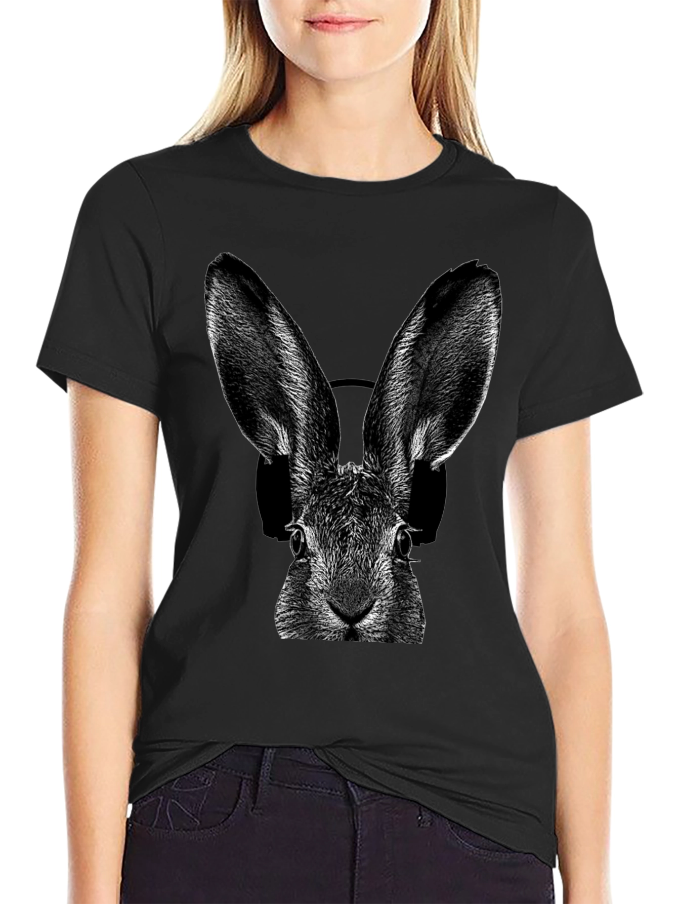 Rabbit DJ Graphic T-Shirt - Cool Animal Tee