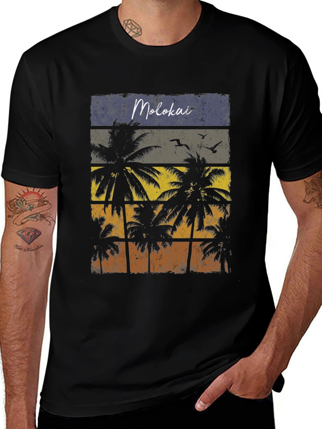 Molokai Palm Tree Graphic Tee - Tropical Island Vibe