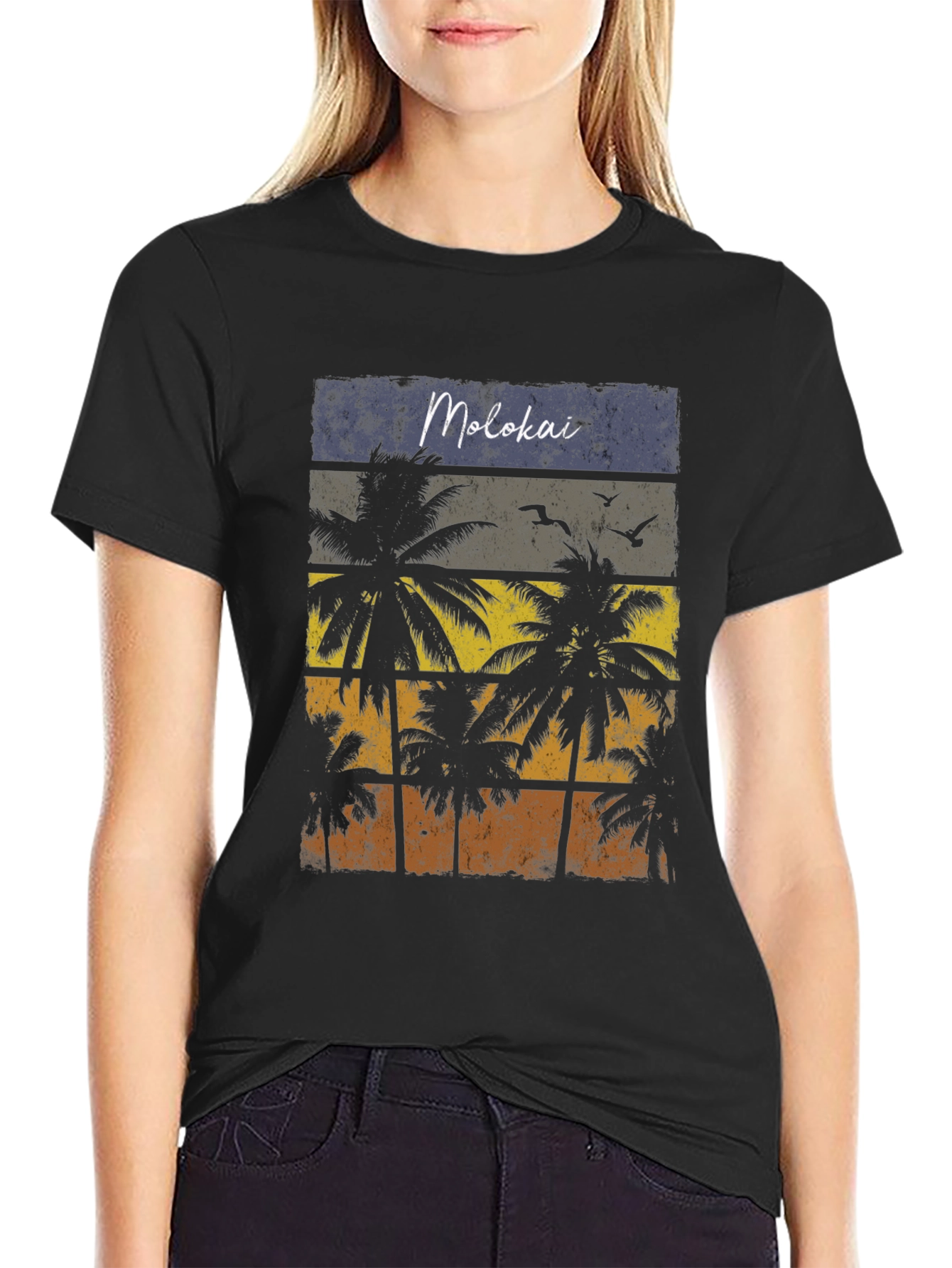 Molokai Palm Tree Graphic Tee - Tropical Island Vibe