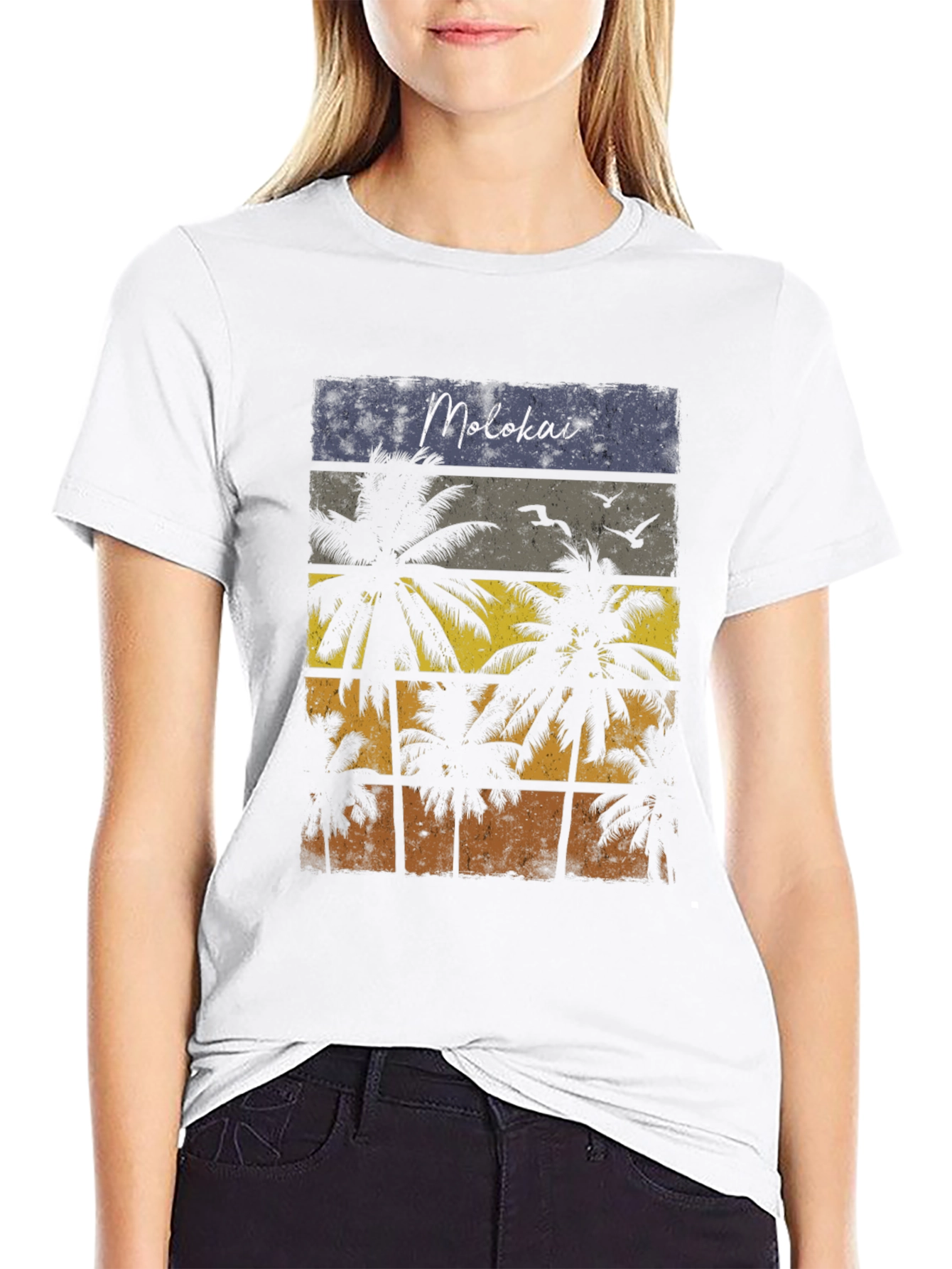 Molokai Palm Tree Graphic Tee - Tropical Island Vibe