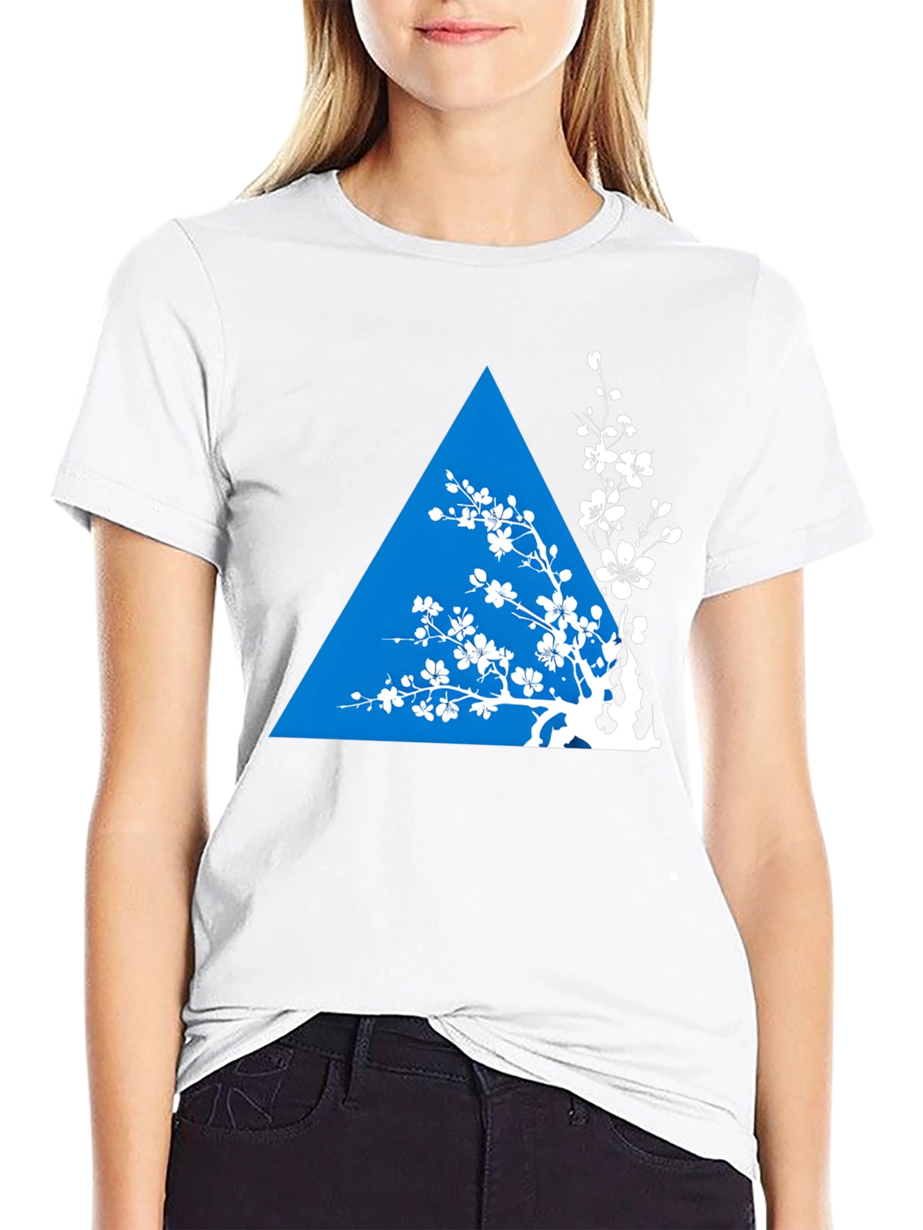 Geometric Floral T-Shirt - Black