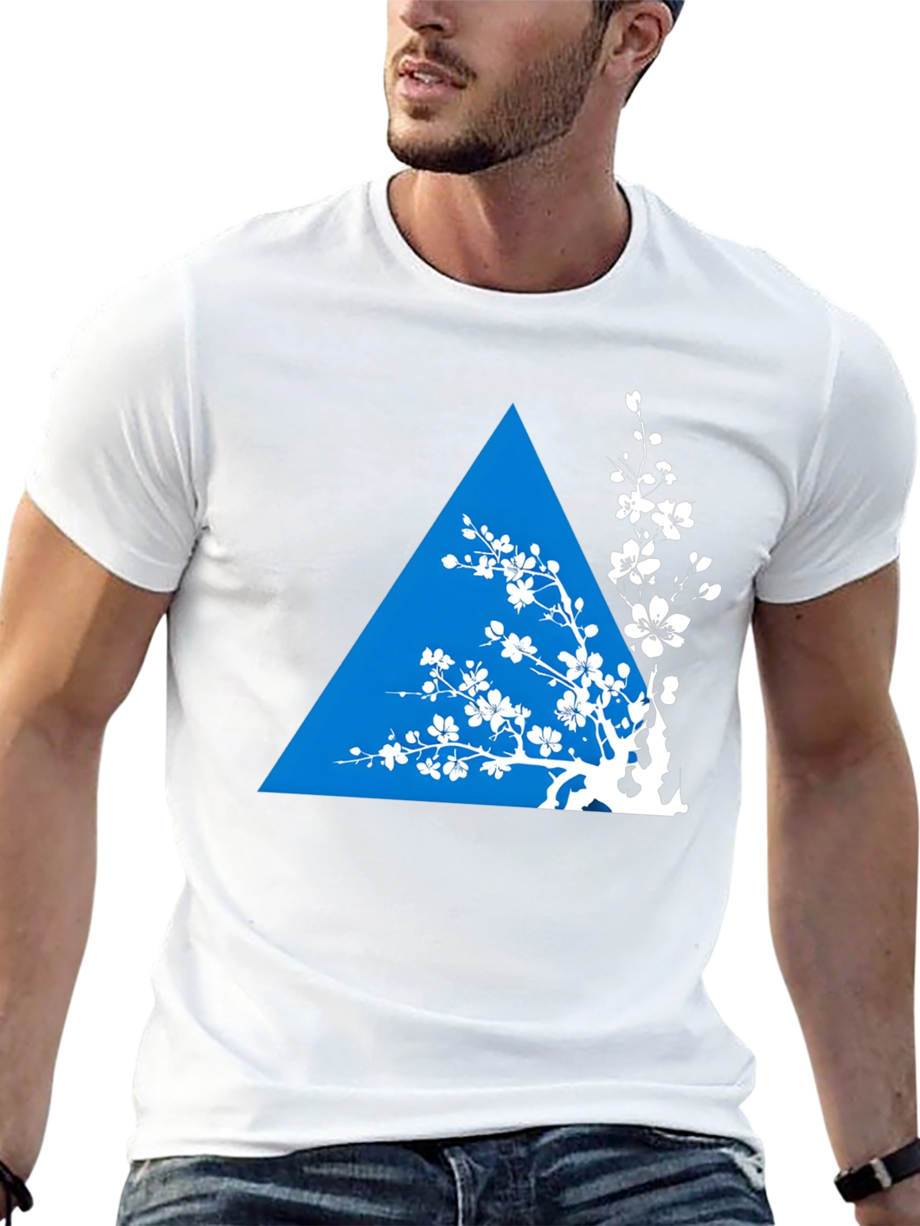 Geometric Floral T-Shirt - Black