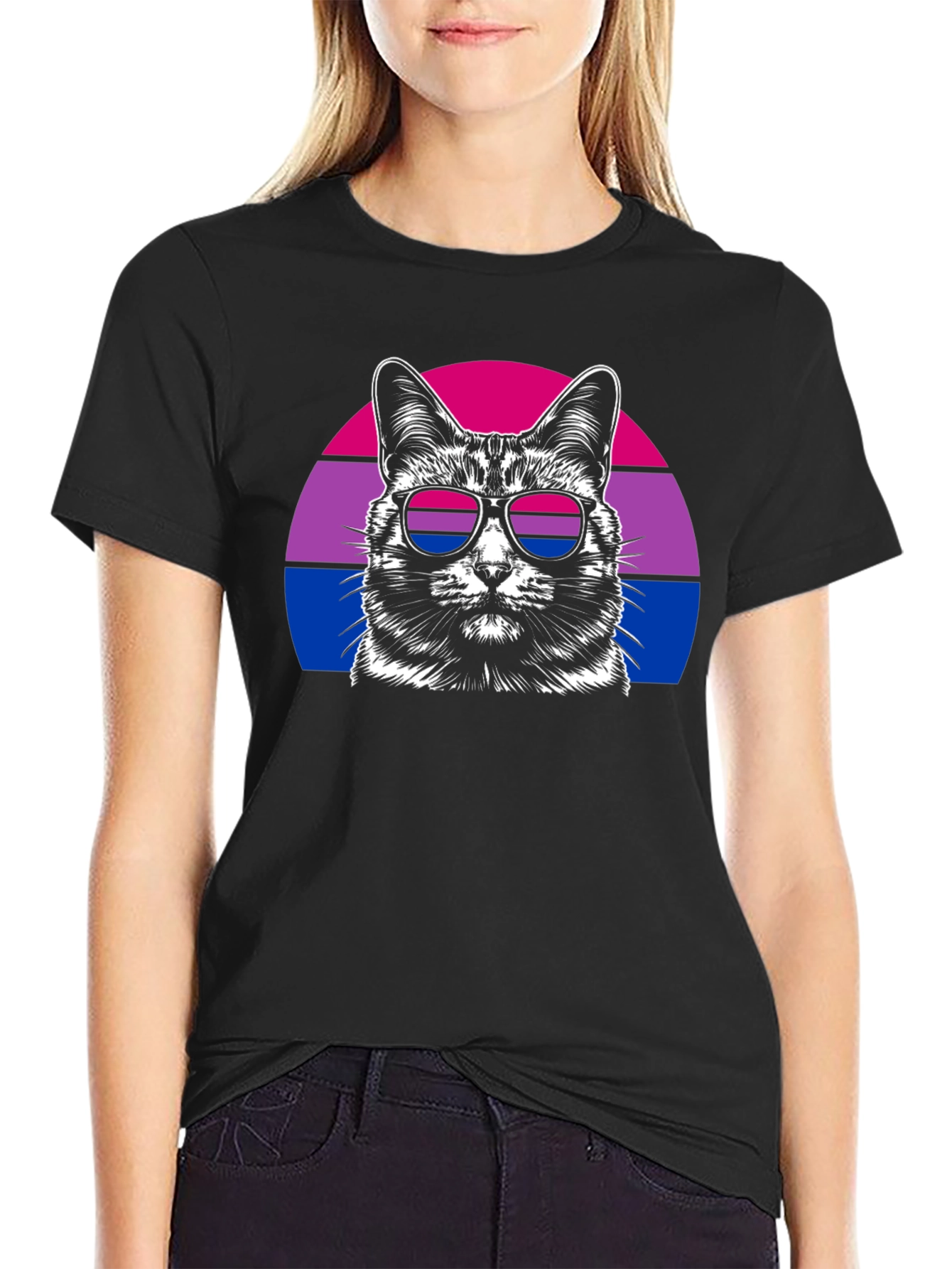 Bisexual Pride Cat Graphic T-Shirt