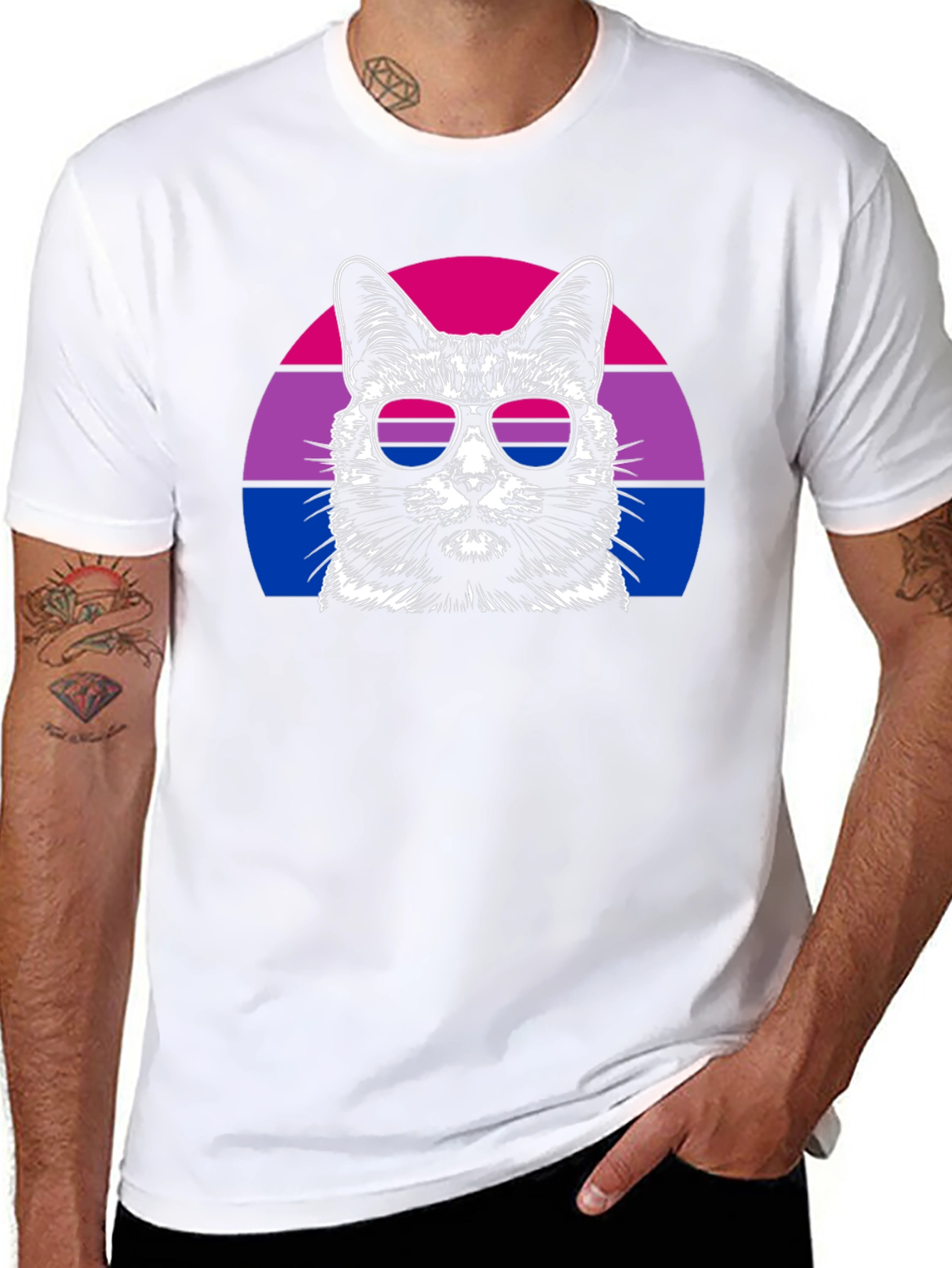 Bisexual Pride Cat Graphic T-Shirt