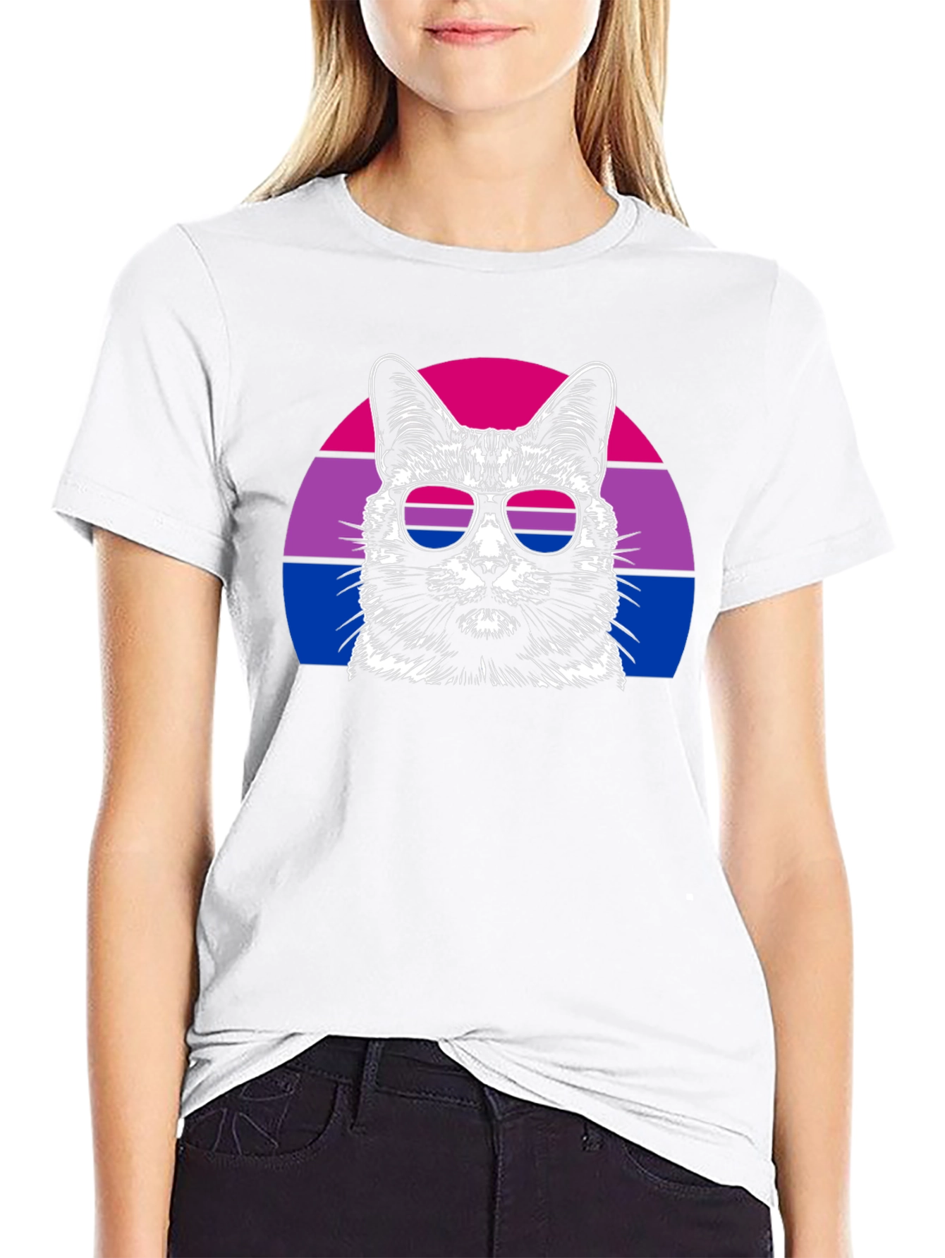 Bisexual Pride Cat Graphic T-Shirt