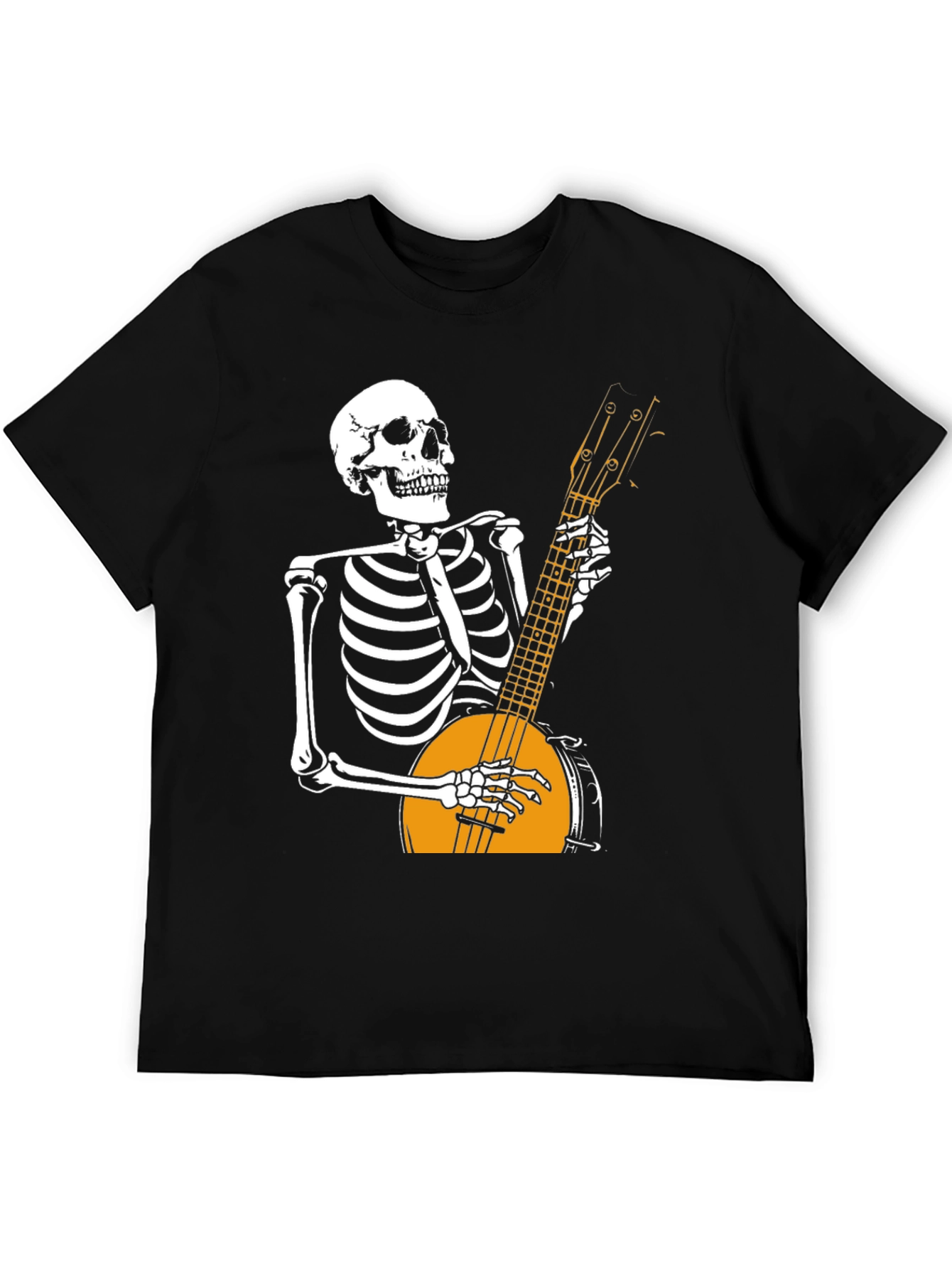 Skeleton Banjo Player Graphic T-Shirt