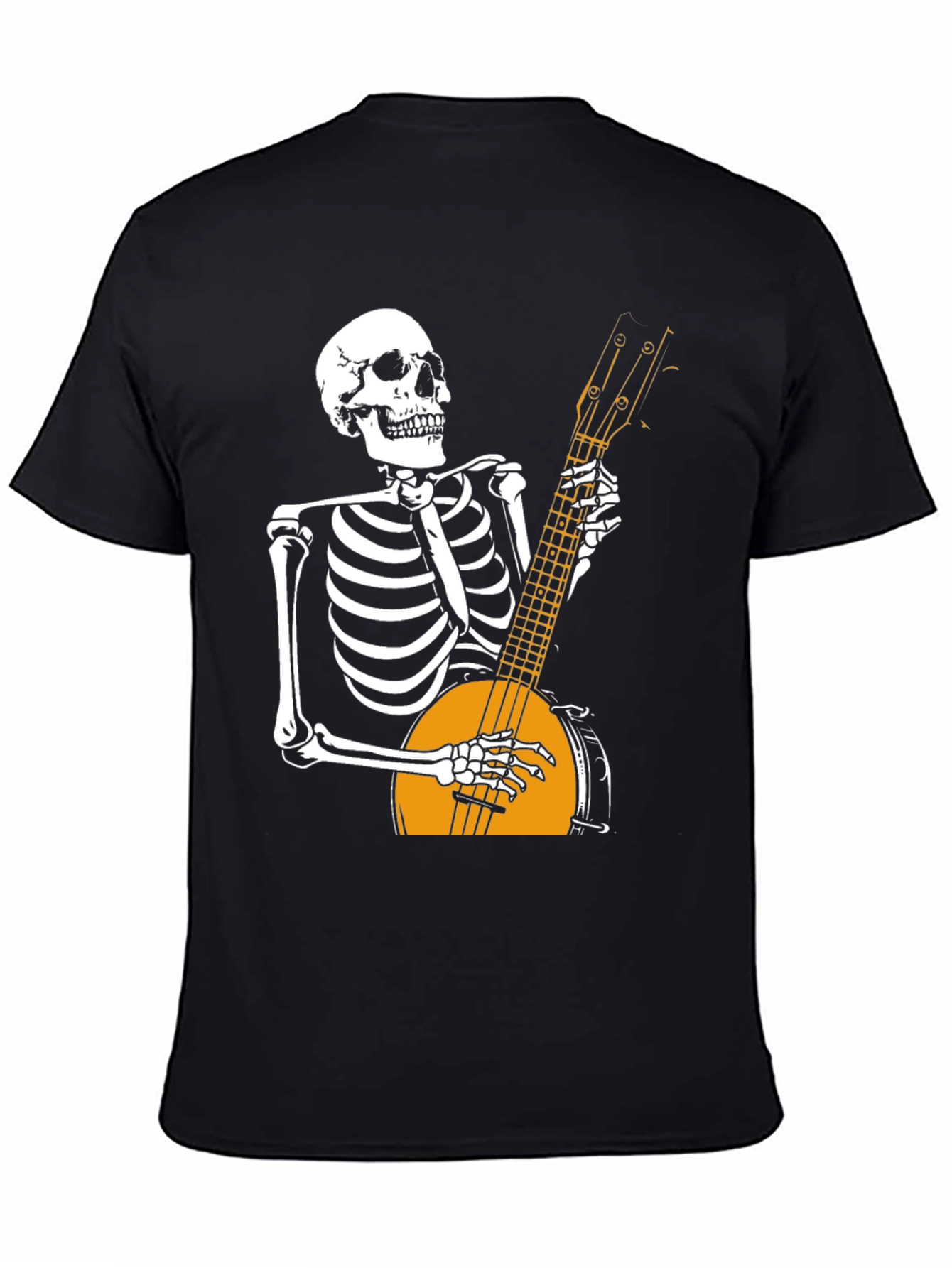 Skeleton Banjo Player Graphic T-Shirt