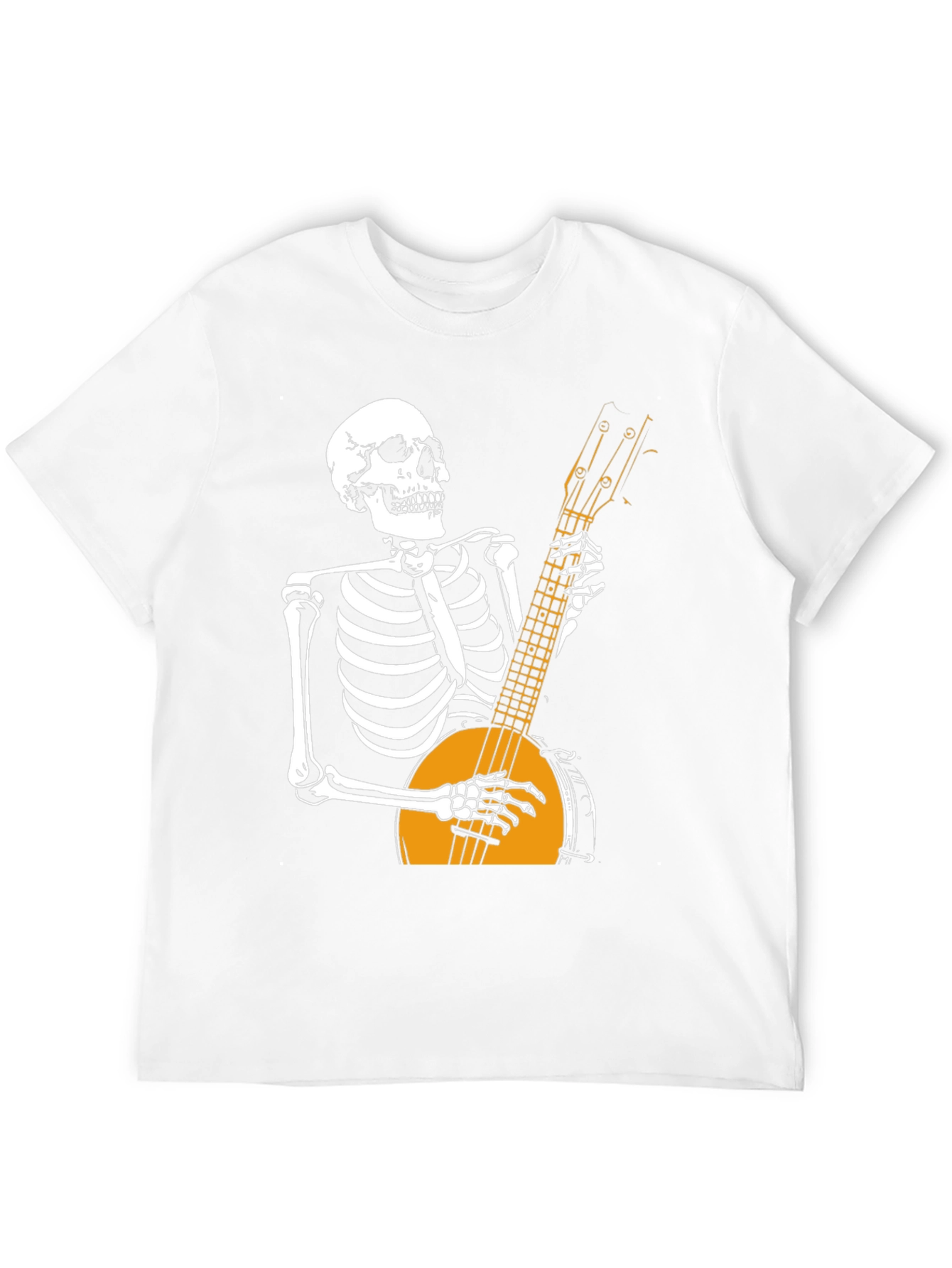 Skeleton Banjo Player Graphic T-Shirt