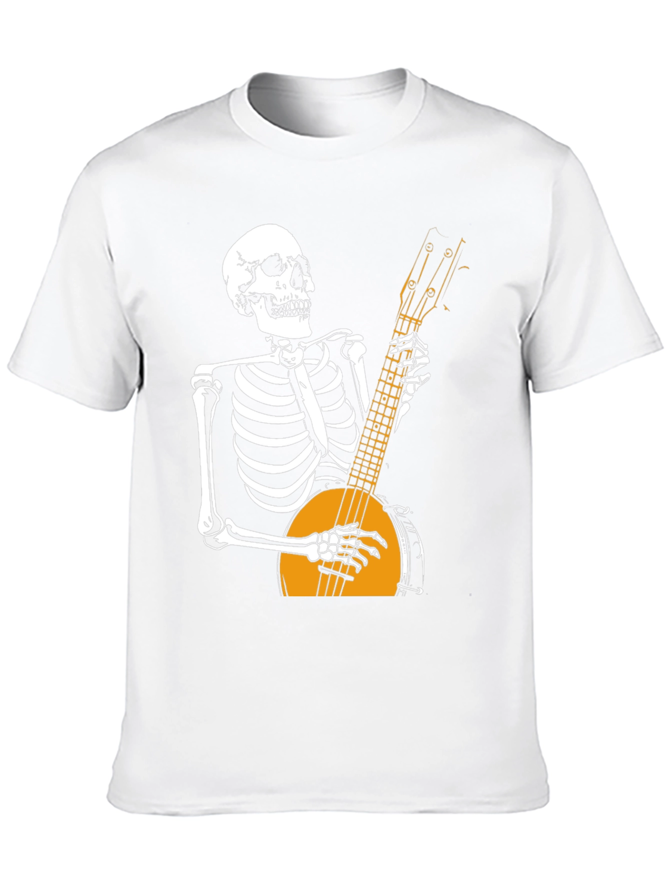 Skeleton Banjo Player Graphic T-Shirt