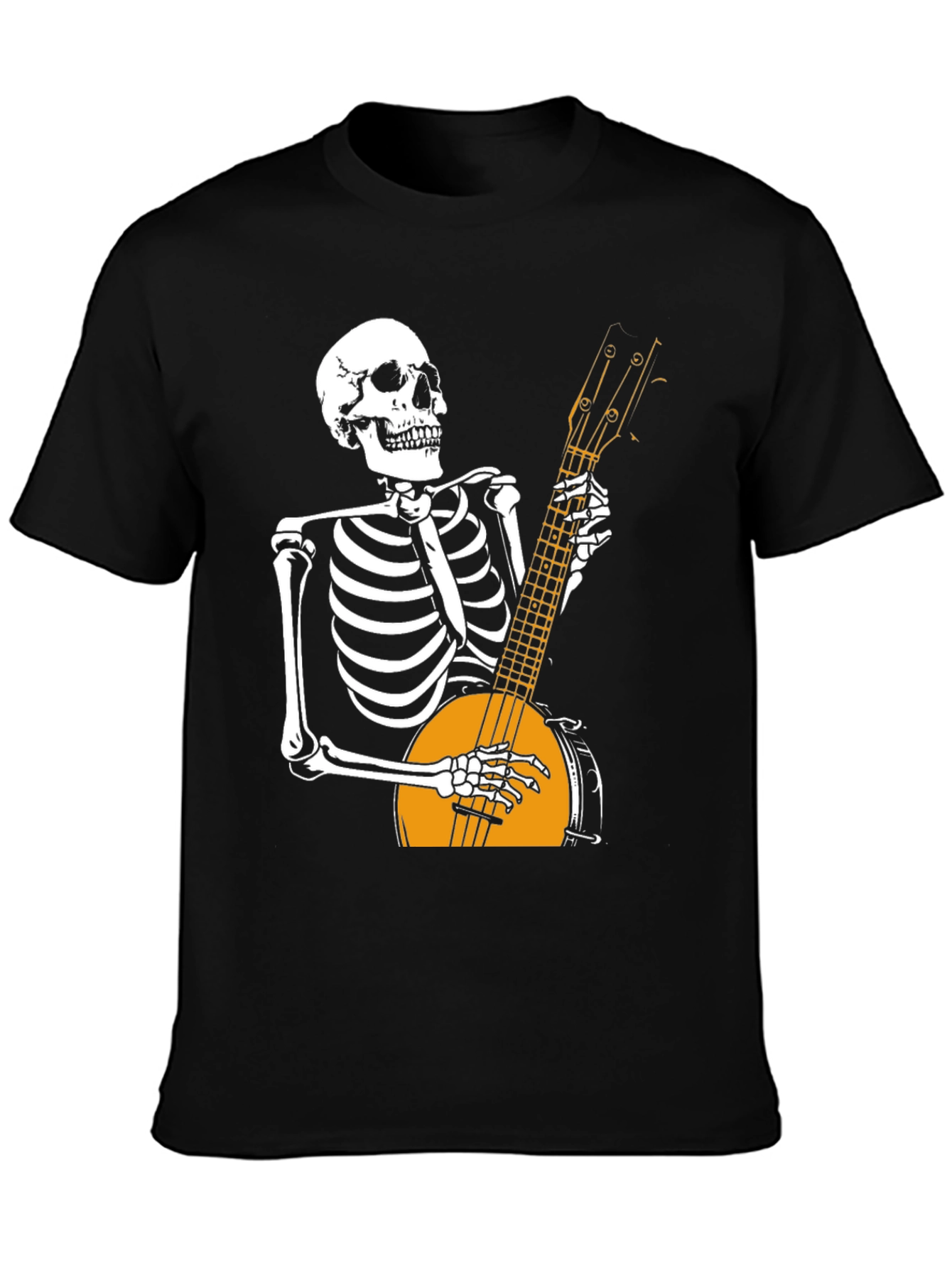 Skeleton Banjo Player Graphic T-Shirt