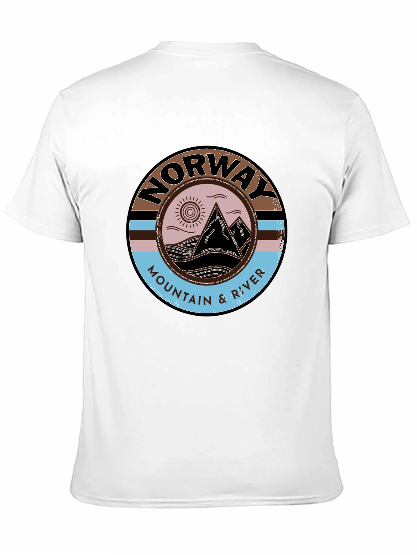 Norway Mountain & River Graphic Tee - Black