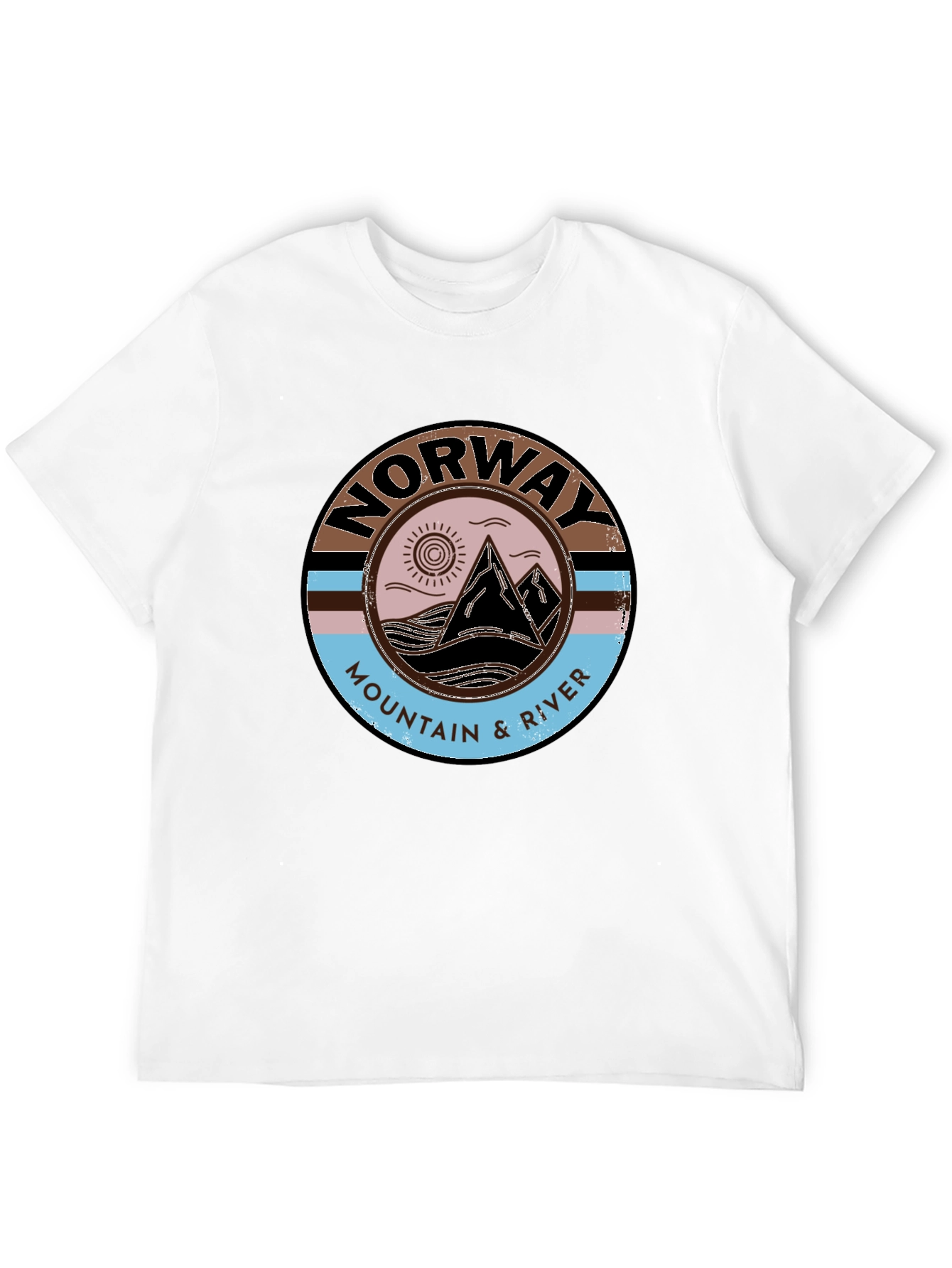 Norway Mountain & River Graphic Tee - Black