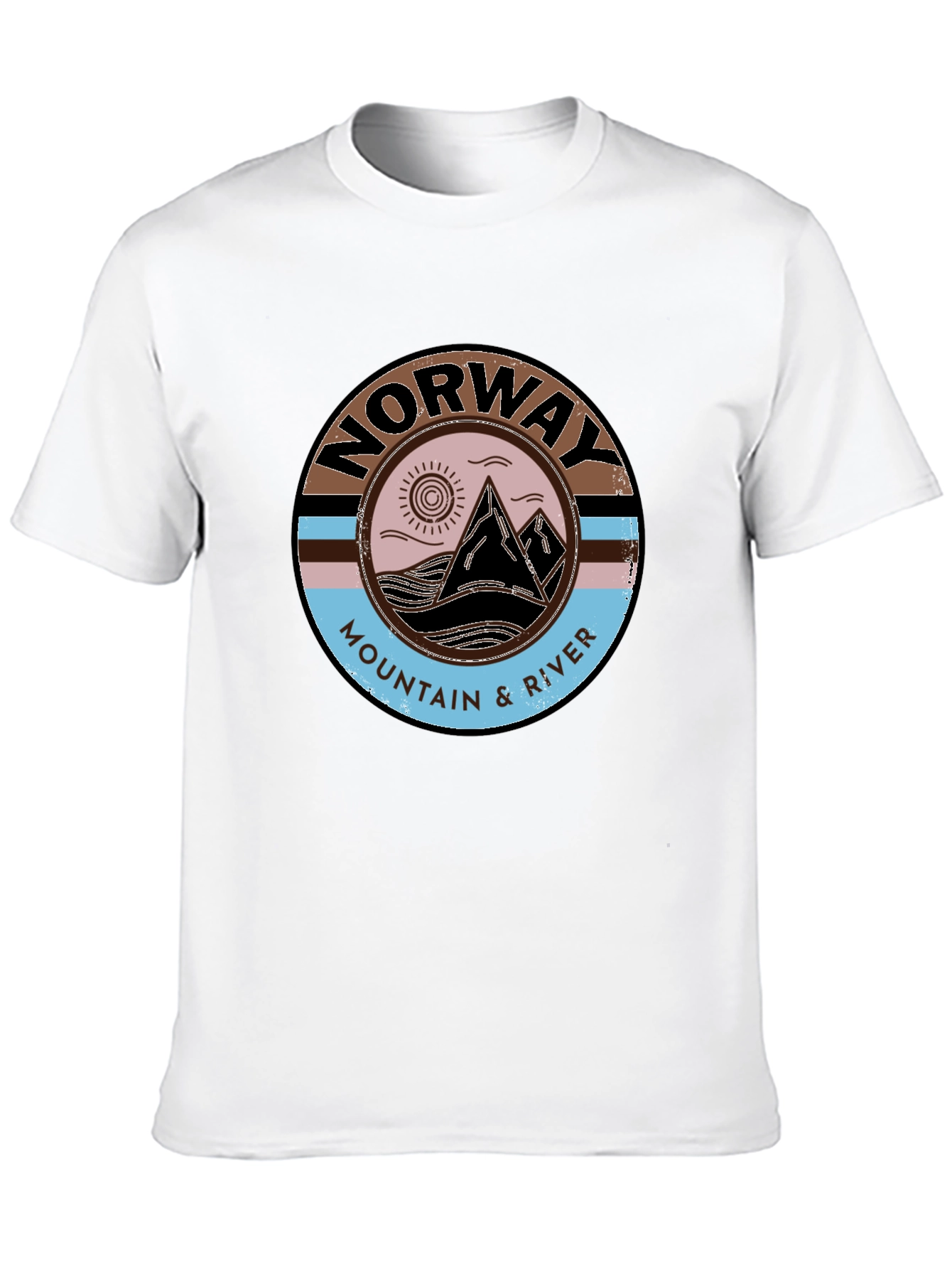 Norway Mountain & River Graphic Tee - Black