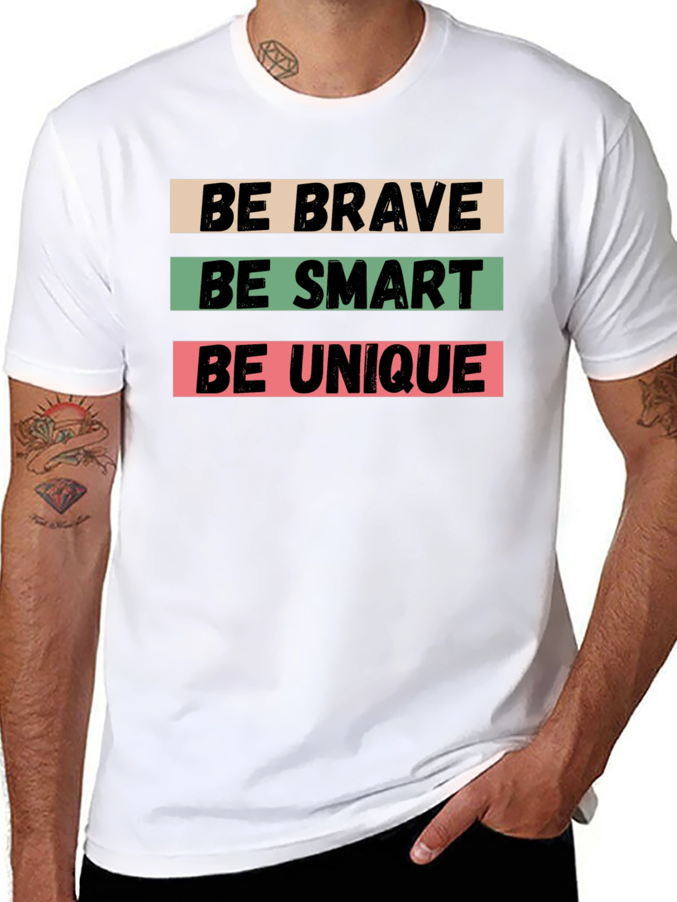 Be Brave Be Smart Be Unique Black T-Shirt