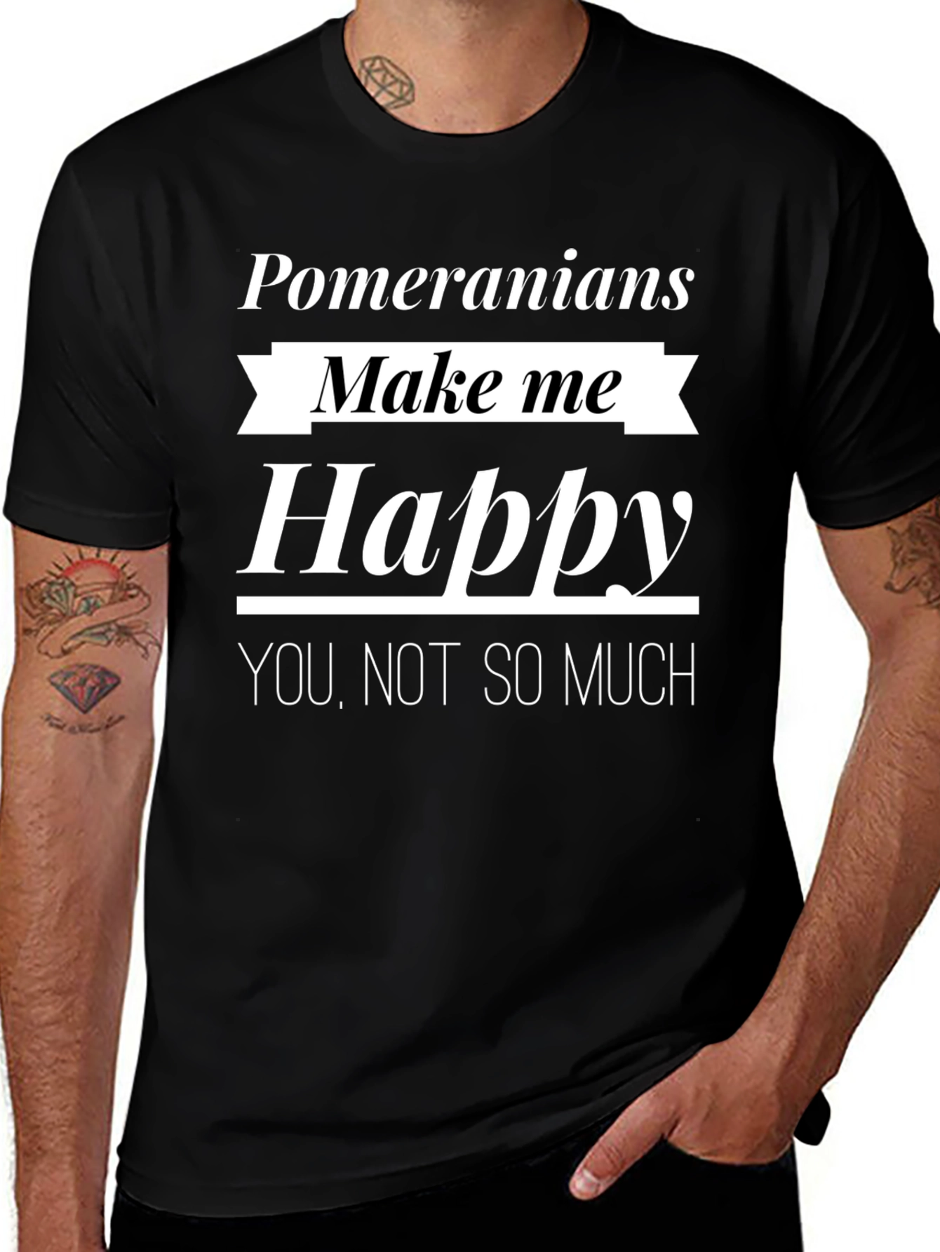 Pomeranians Make Me Happy Funny T-Shirt