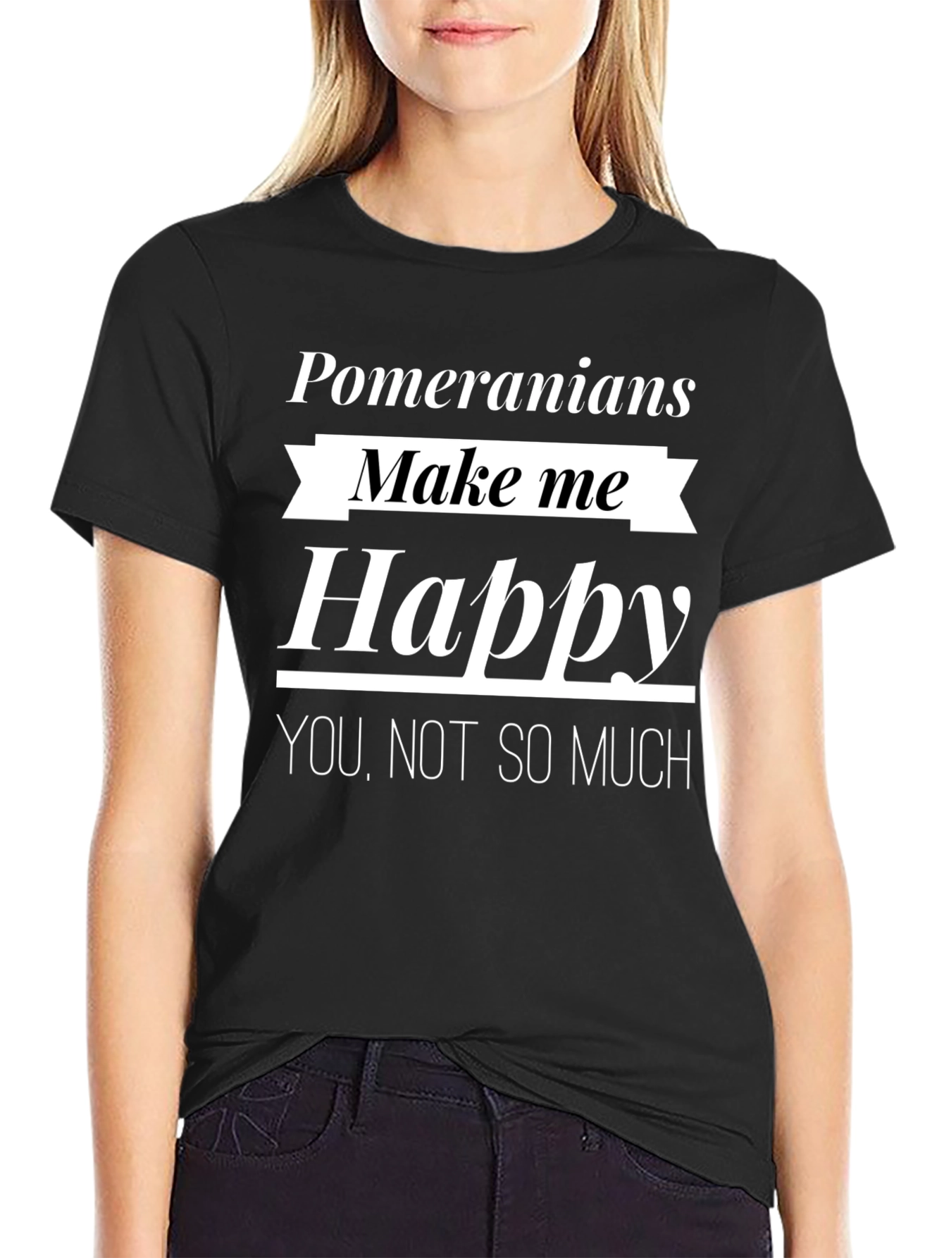 Pomeranians Make Me Happy Funny T-Shirt