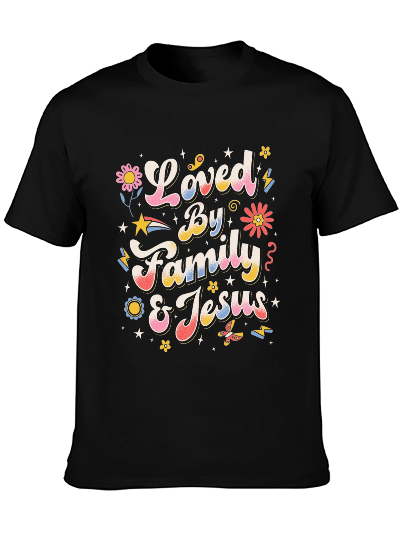 Loved By Family & Jesus Graphic T-Shirt