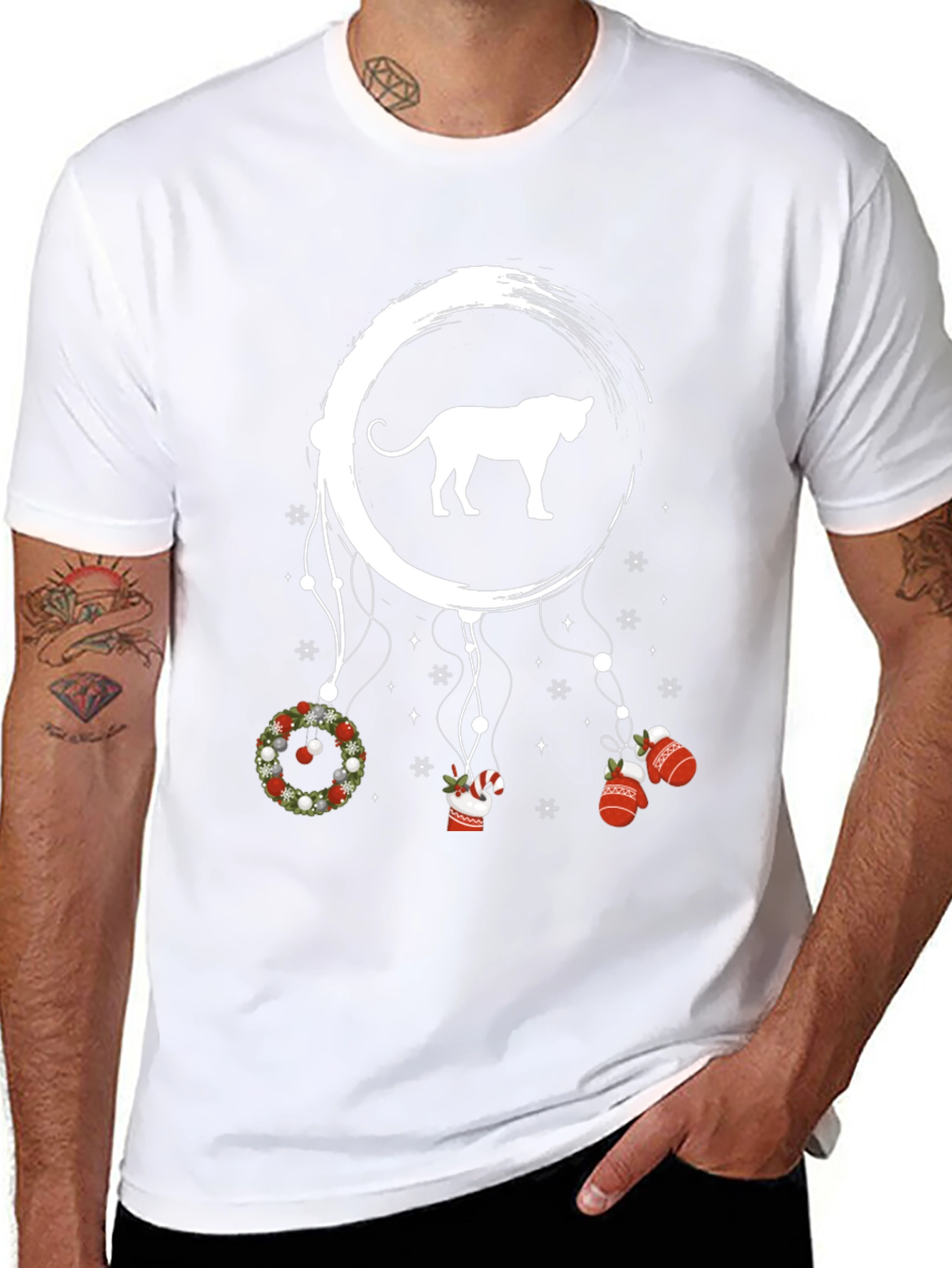 Christmas Cat Dreamcatcher Graphic Tee
