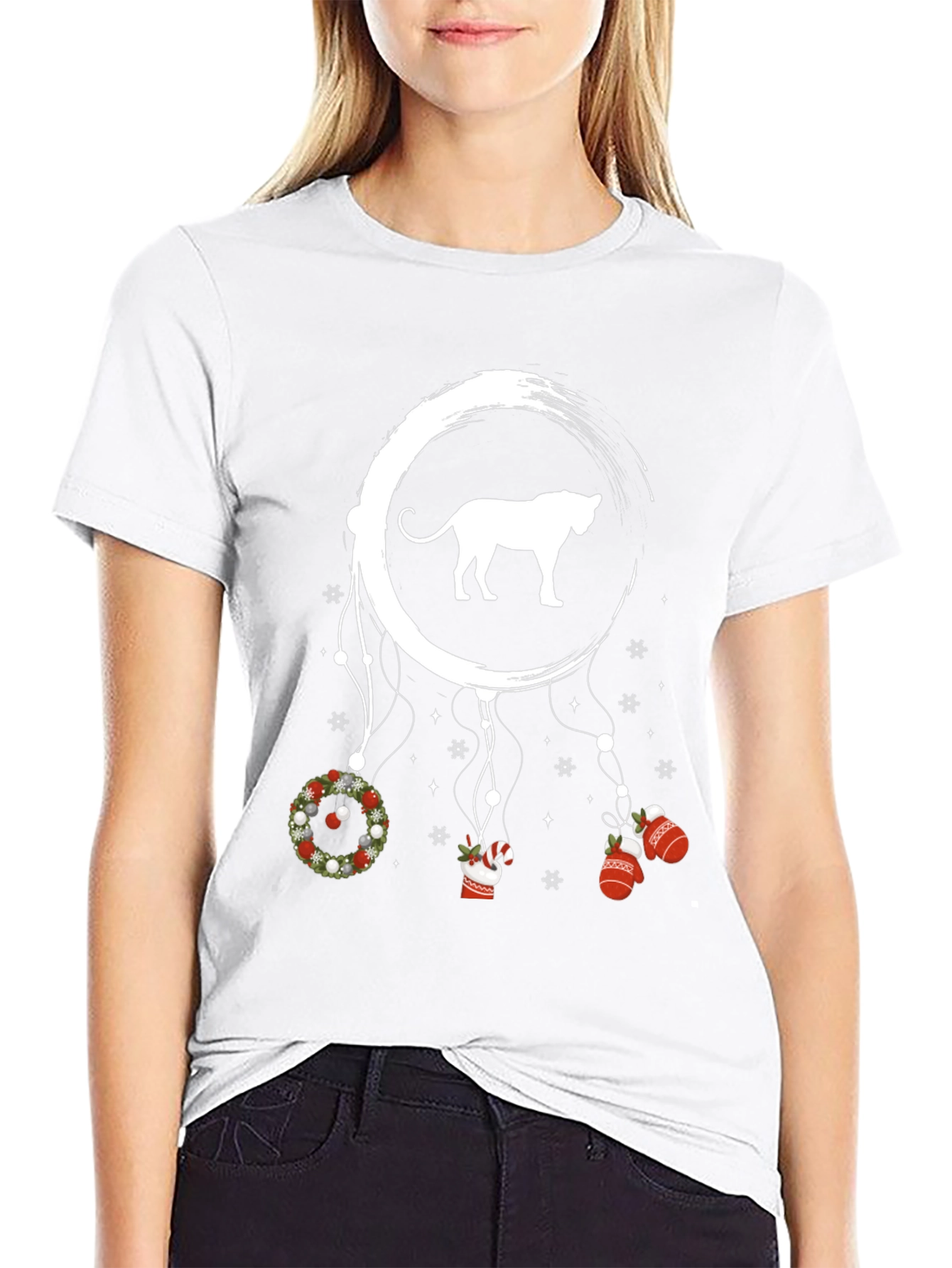 Christmas Cat Dreamcatcher Graphic Tee