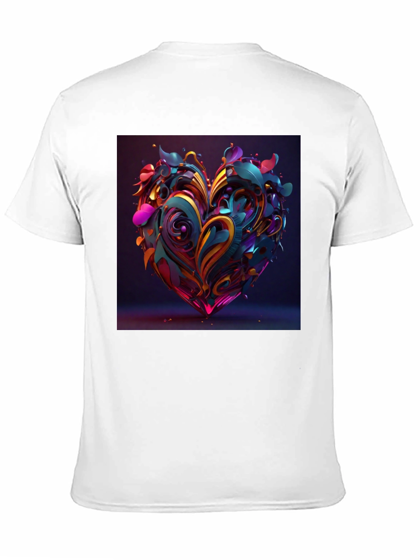 Abstract Heart Graphic Tee - Stylish Mens Black T-Shirt