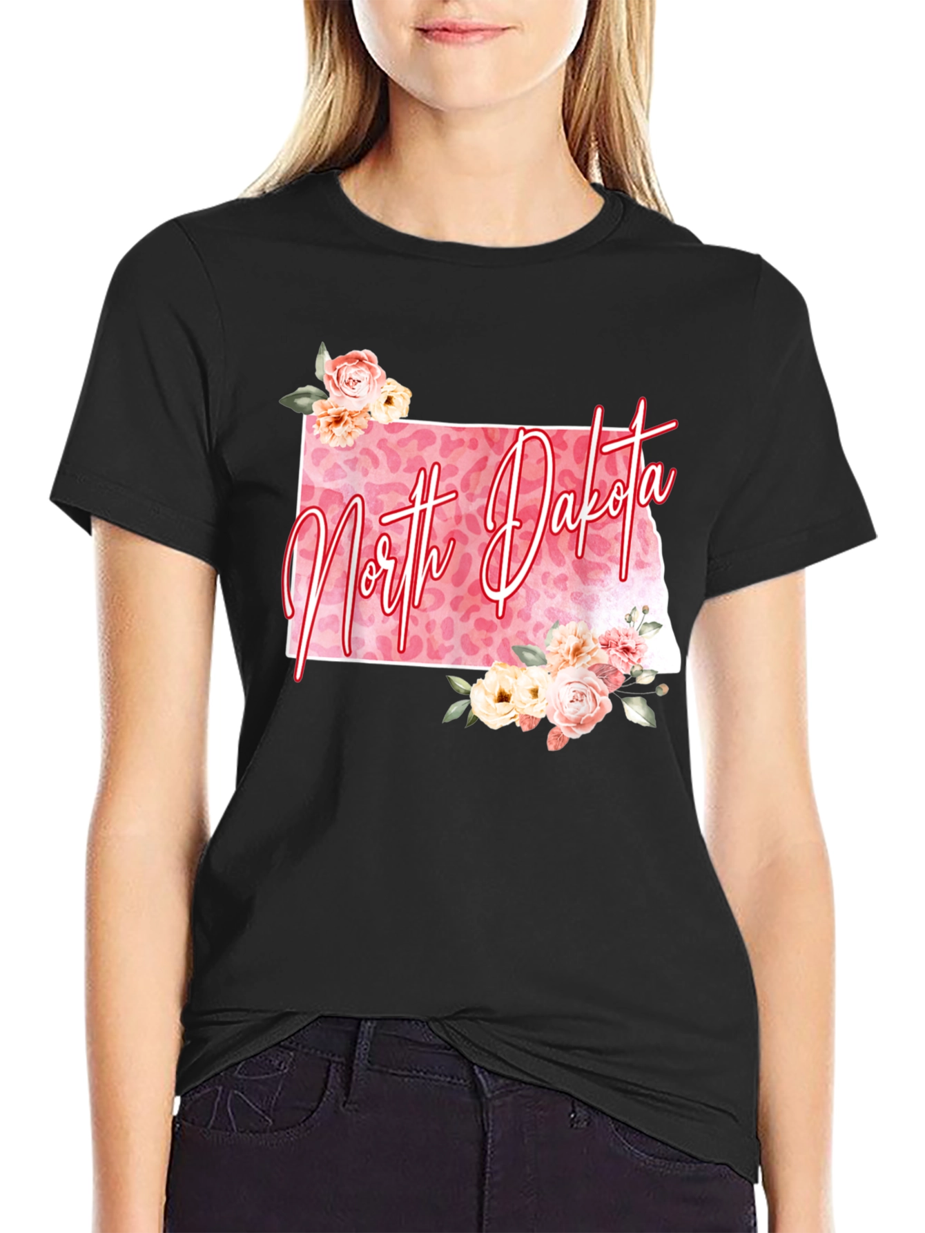 North Dakota Floral Graphic Tee