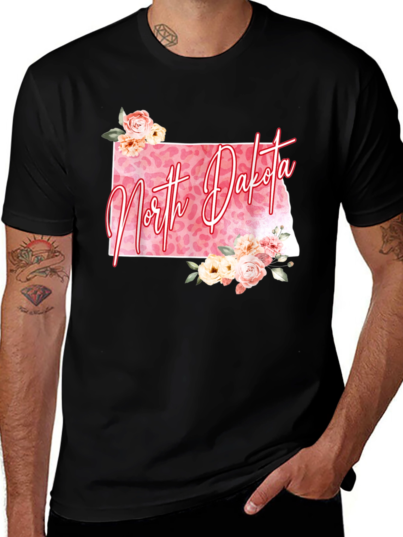 North Dakota Floral Graphic Tee