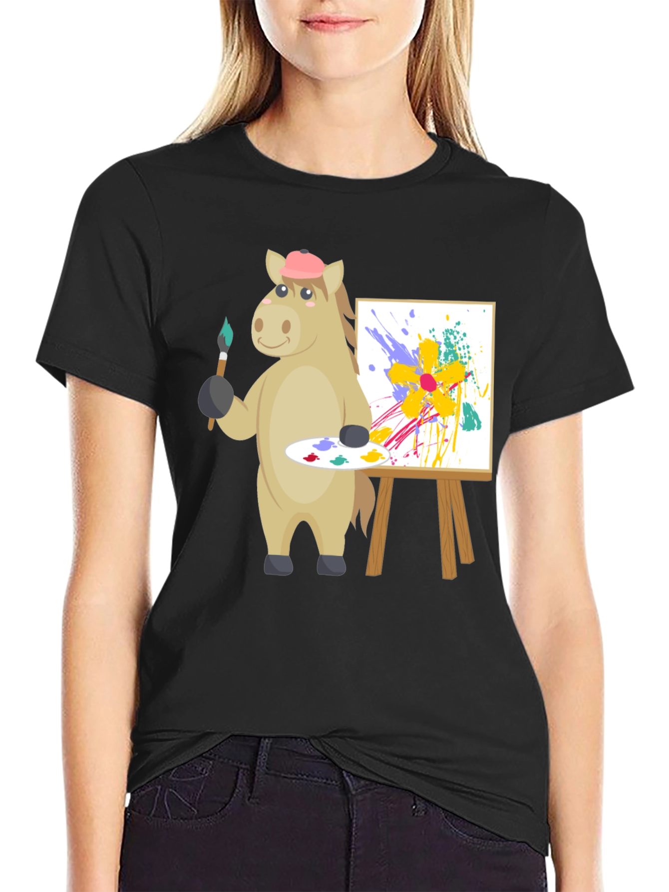Artistic Horse Graphic Tee - Unique Painter Design
