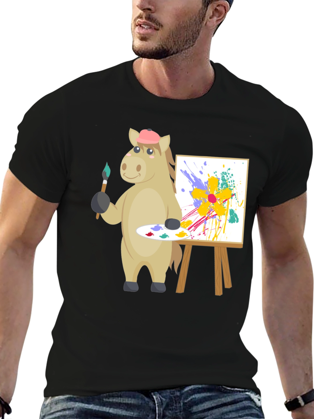 Artistic Horse Graphic Tee - Unique Painter Design