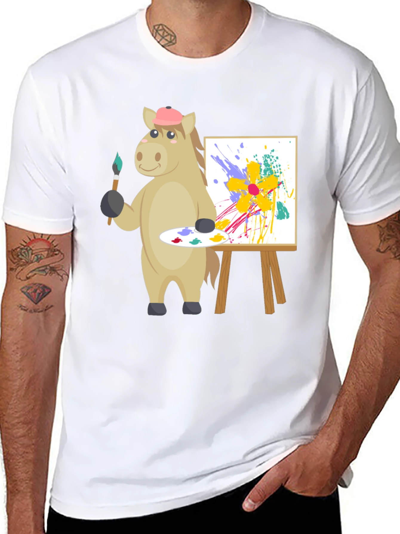 Artistic Horse Graphic Tee - Unique Painter Design