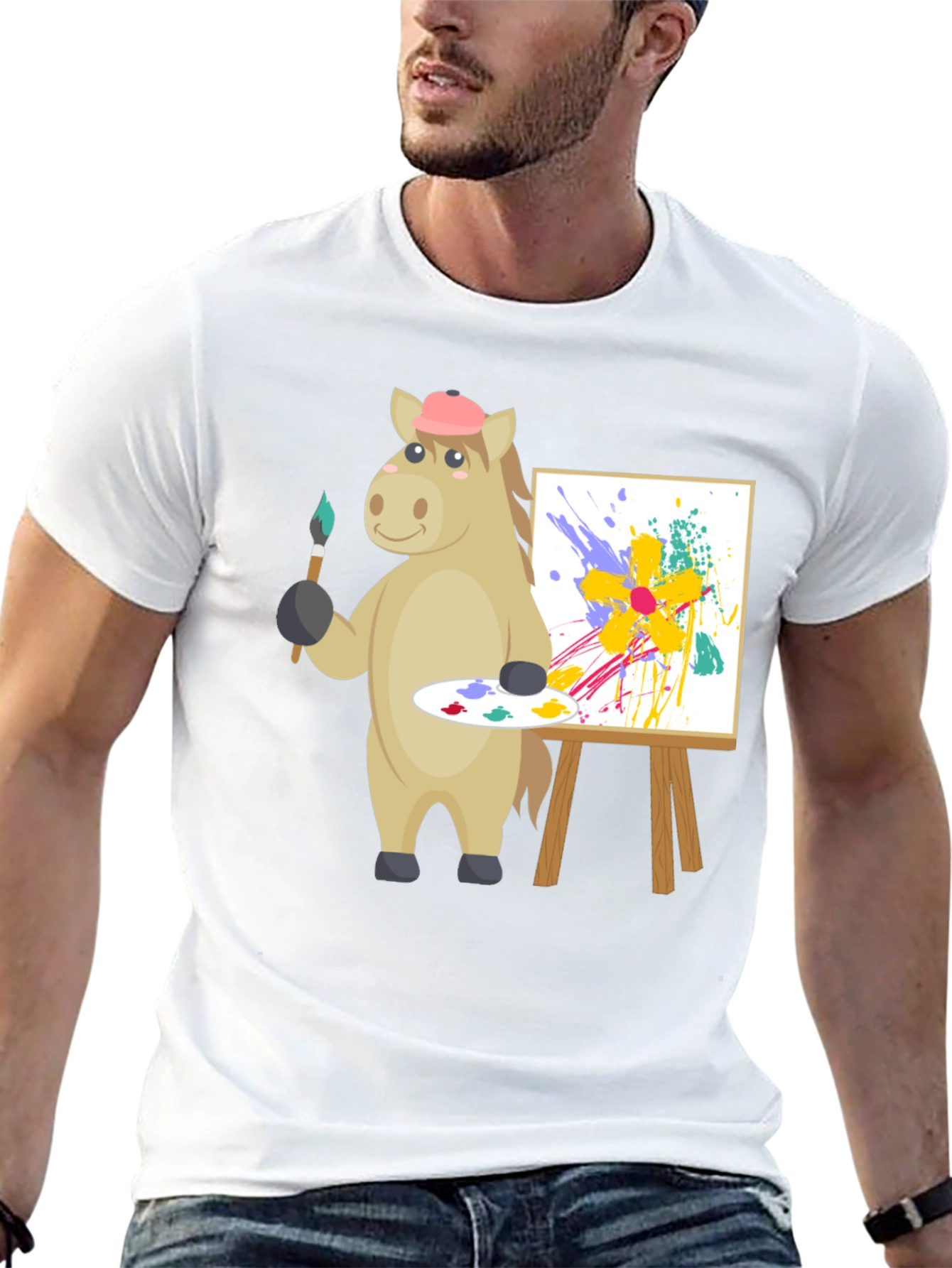 Artistic Horse Graphic Tee - Unique Painter Design