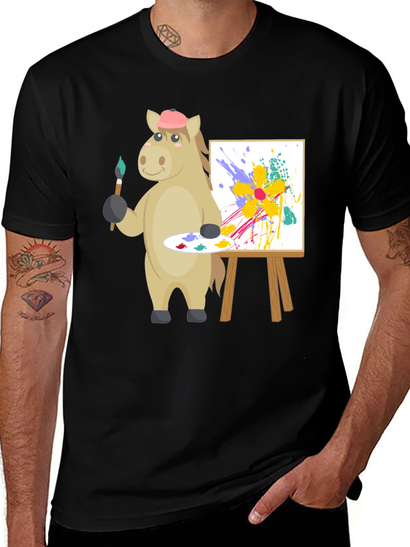 Artistic Horse Graphic Tee - Unique Painter Design