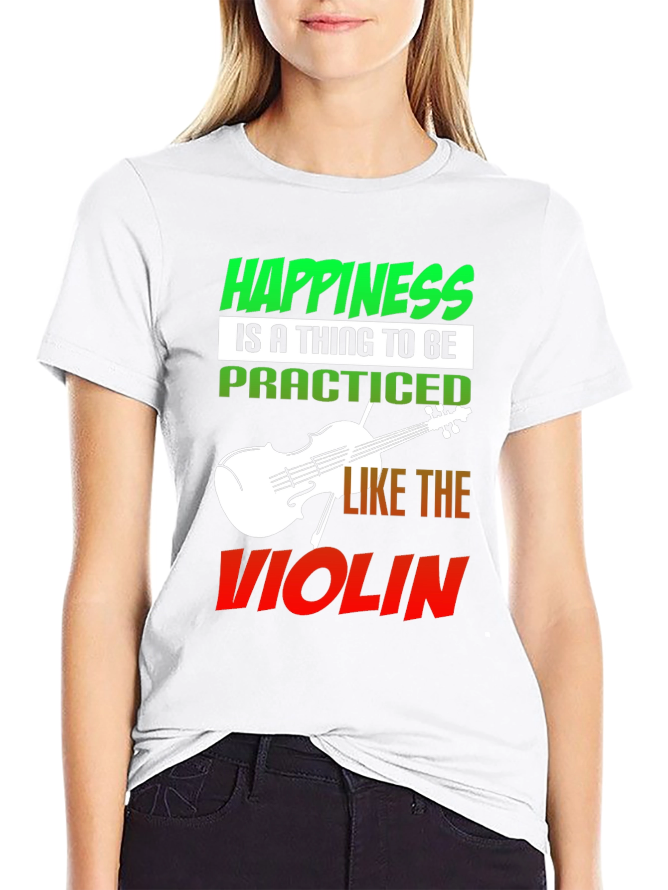 Happiness Violin T-Shirt - Practice Joy!
