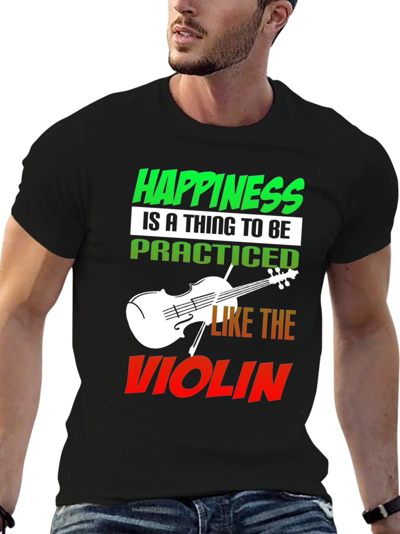 Happiness Violin T-Shirt - Practice Joy!