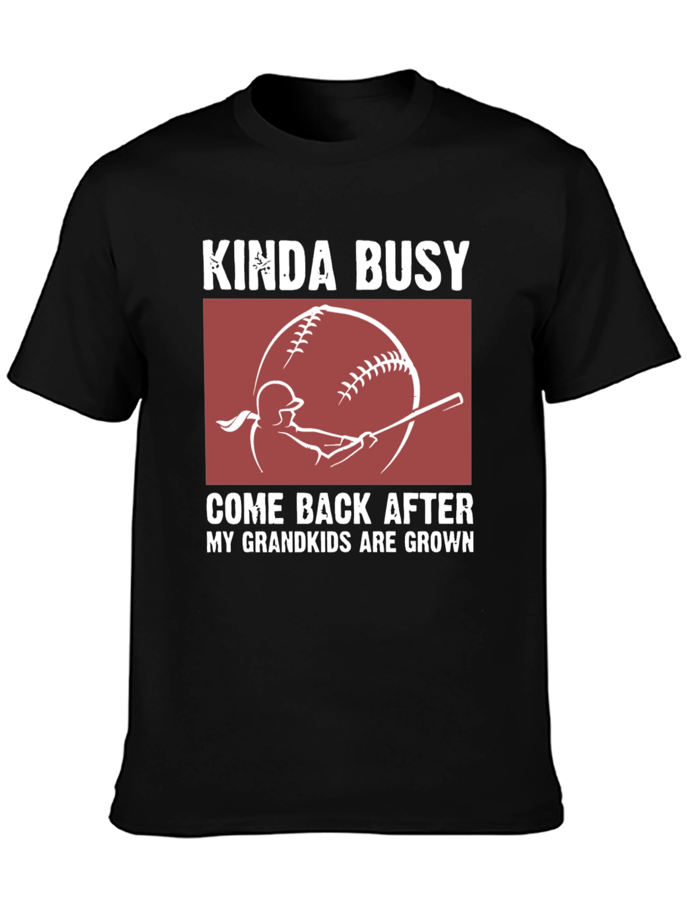 Kinda Busy Grandkids Baseball Graphic T-Shirt
