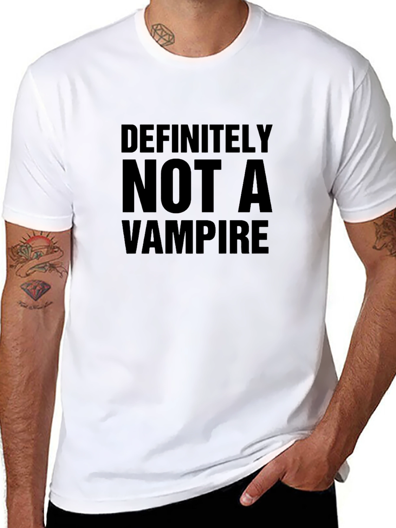 Definitely Not A Vampire T-Shirt - Funny Novelty Tee