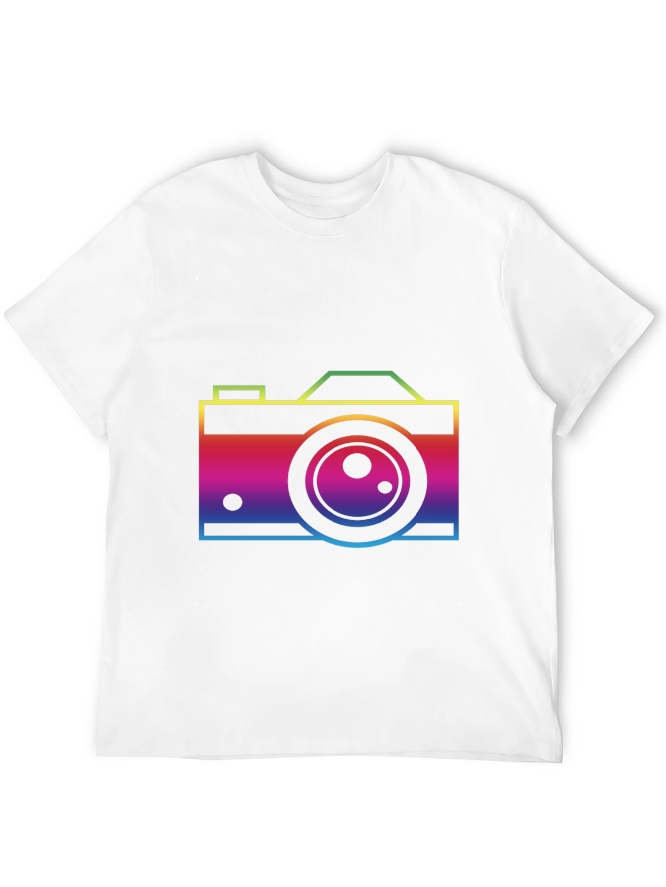Rainbow Camera Graphic T-Shirt - Black Cotton Tee