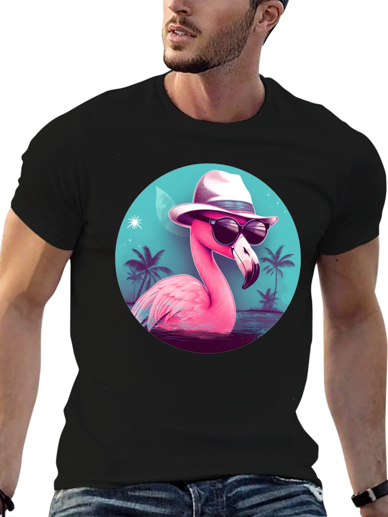 Cool Flamingo T-Shirt - Tropical Design