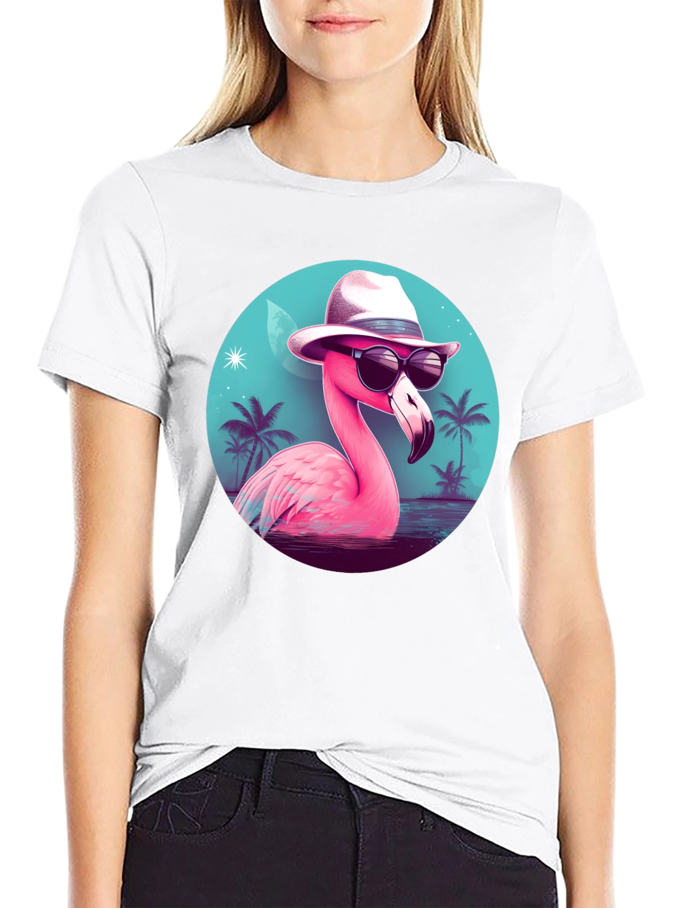 Cool Flamingo T-Shirt - Tropical Design
