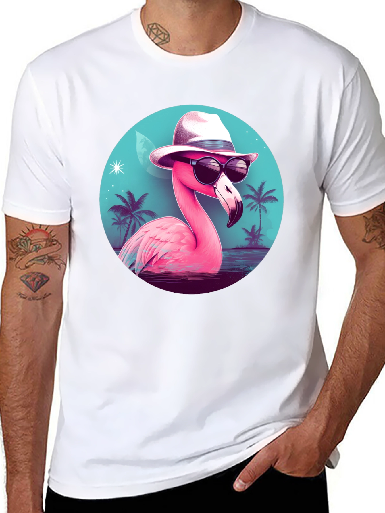 Cool Flamingo T-Shirt - Tropical Design