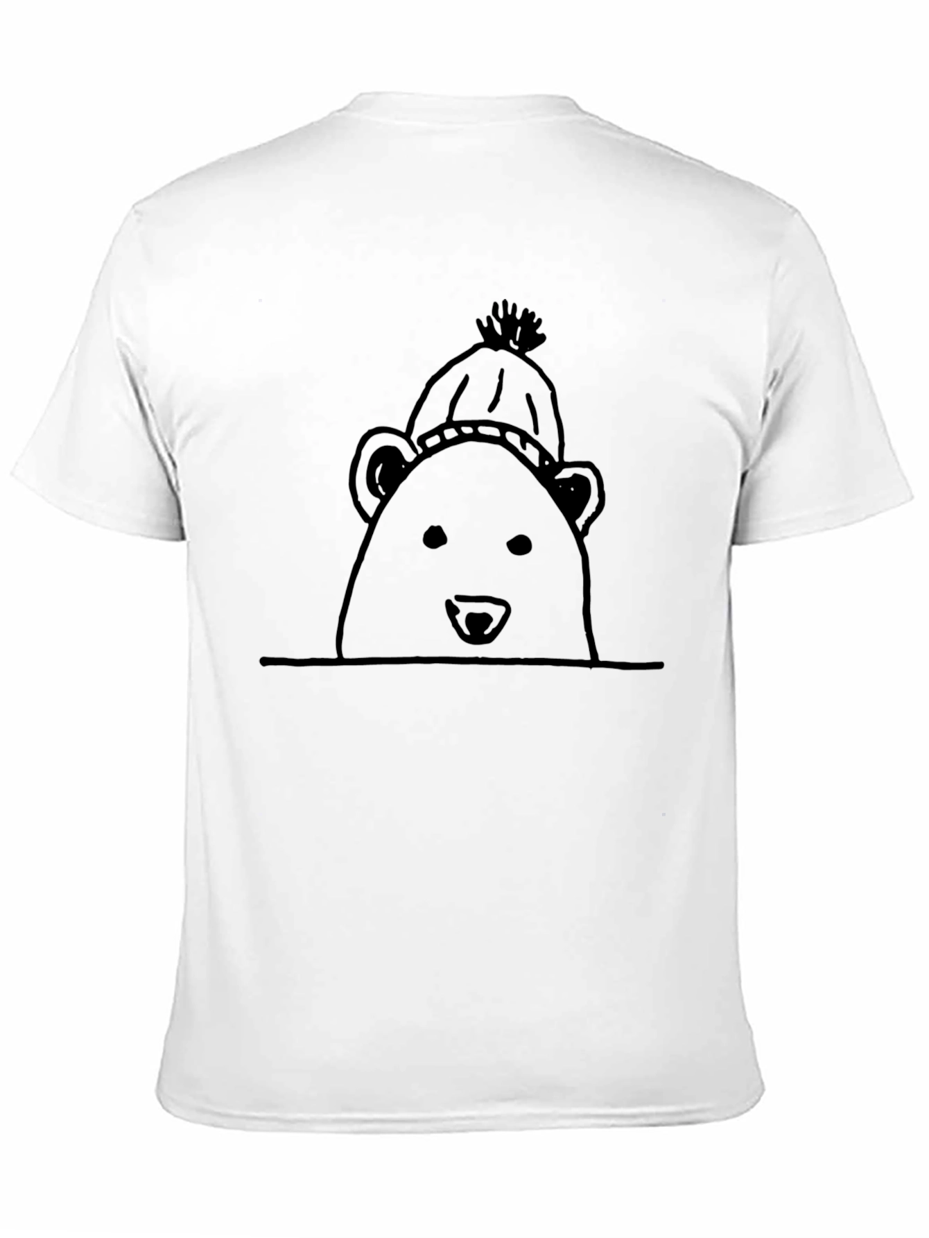 Black Bear in Hat Graphic T-Shirt